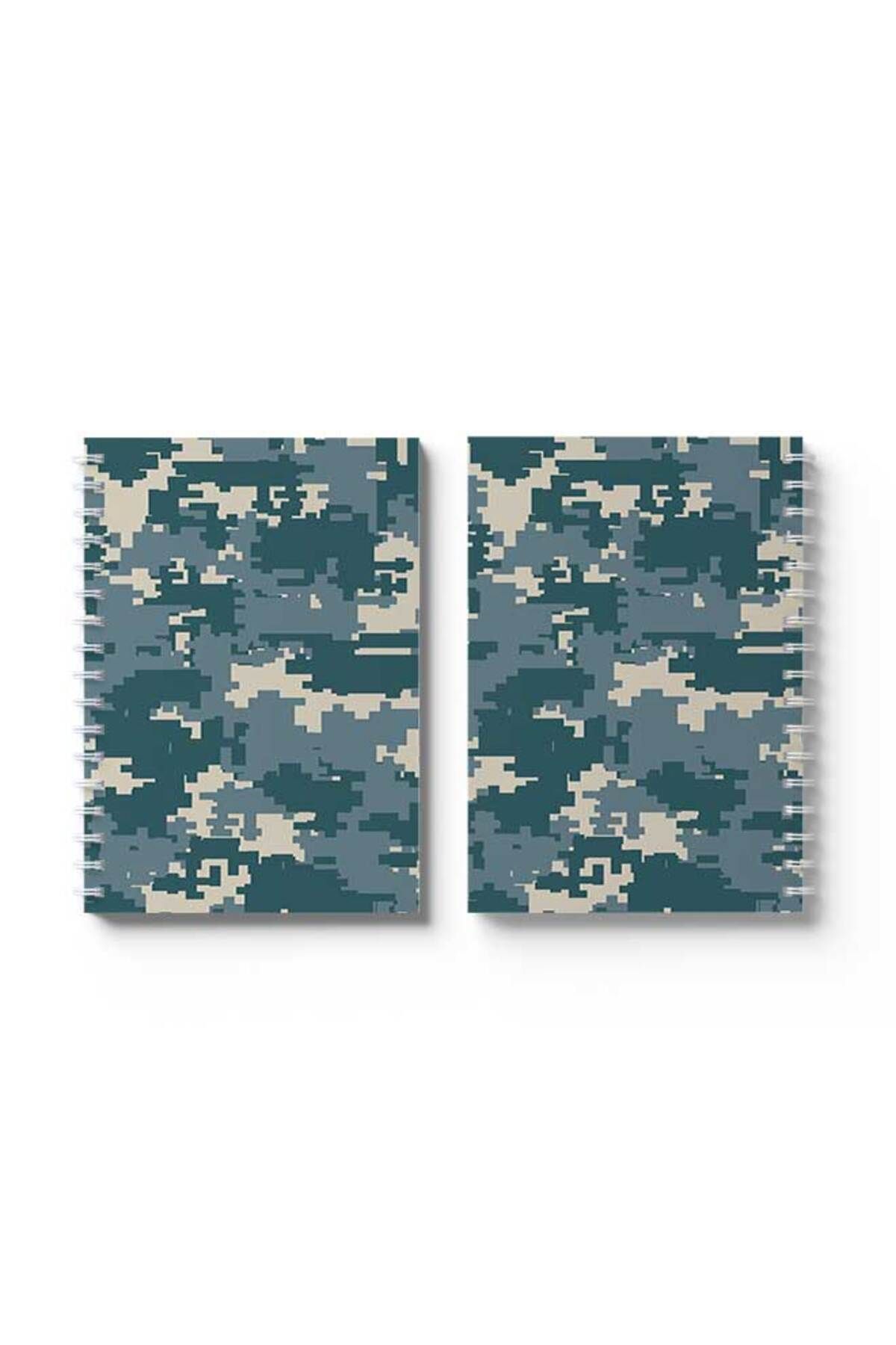 LOWHA-Spiral Notebook with Front and Back Hard Covers Featuring Pixels Design 4