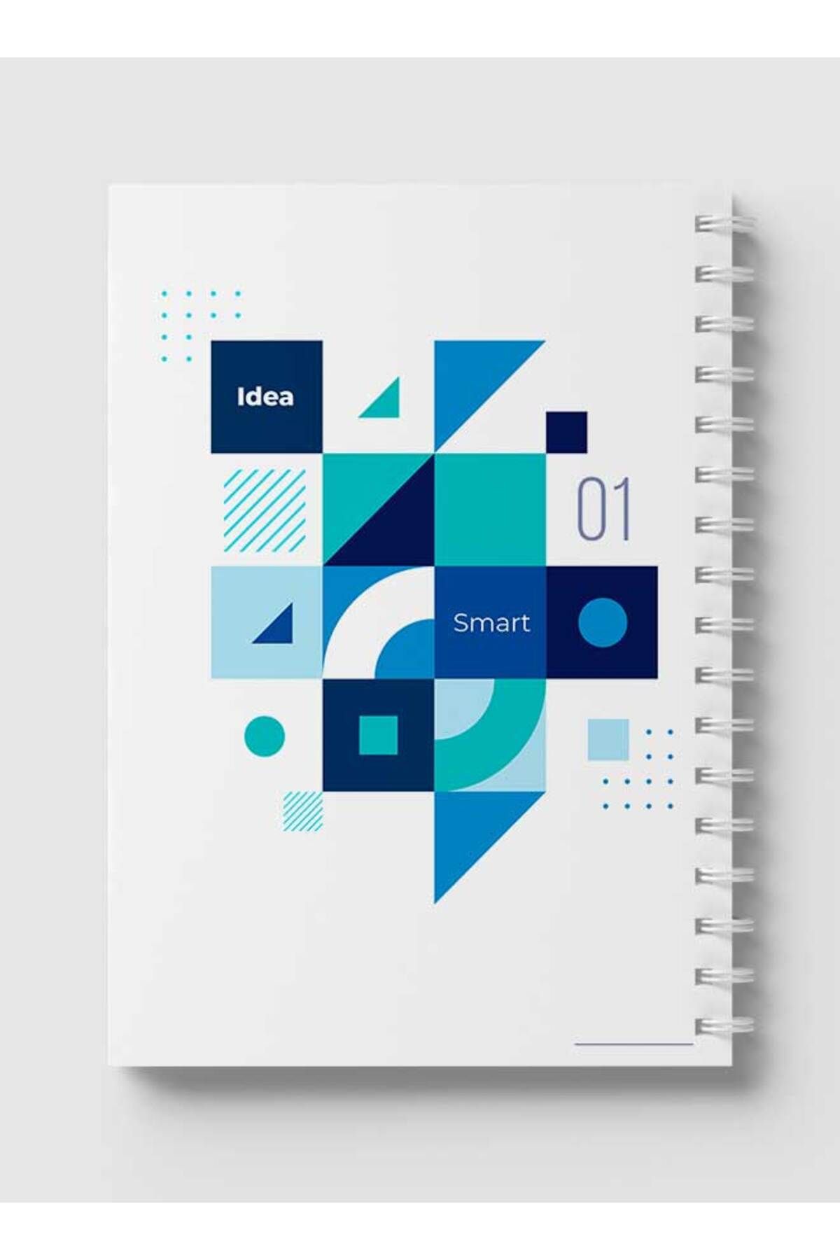 LOWHA-Spiral Notebook with Front and Back Hard Covers Featuring Abstract Smart Idea Design 5