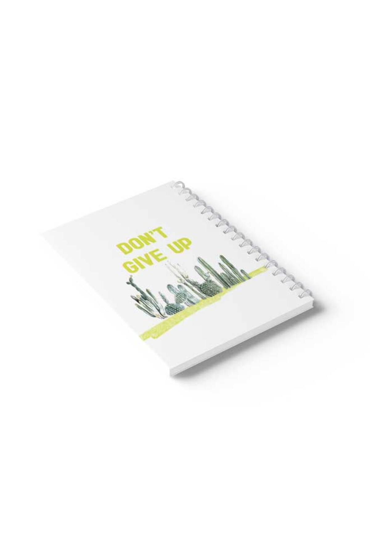 LOWHA-Spiral Notebook with Front and Back Hard Covers Featuring Don't Give Up with Cactus Design 6