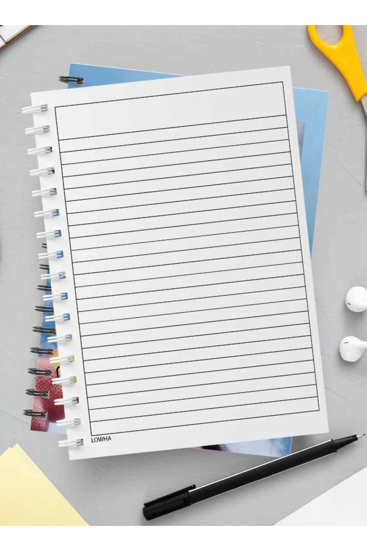 LOWHA-Spiral Notebook with Front and Back Hard Covers Featuring Pure Design 3