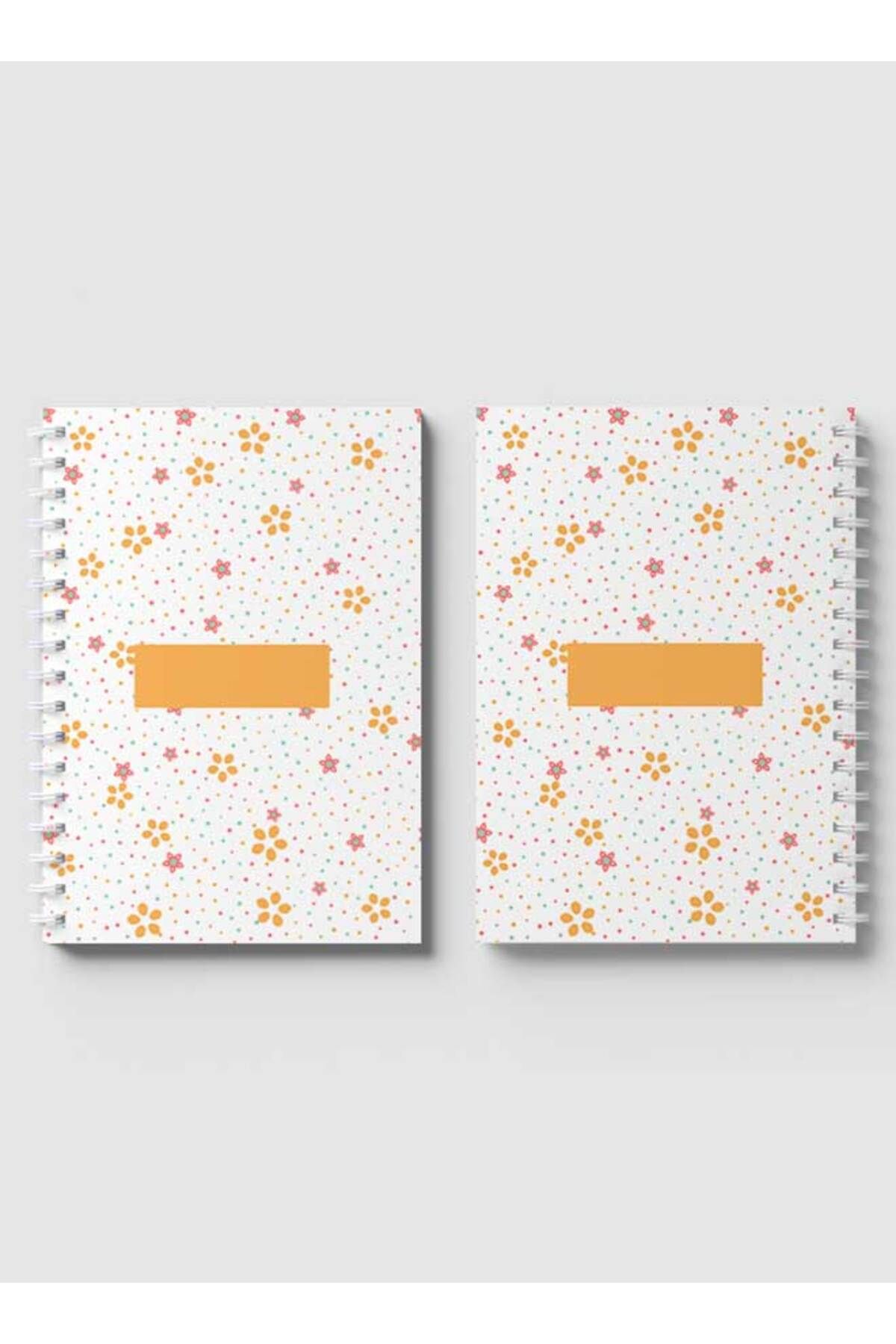 LOWHA-Spiral Notebook with Front and Back Hard Covers Featuring Dots & Stars Design 4