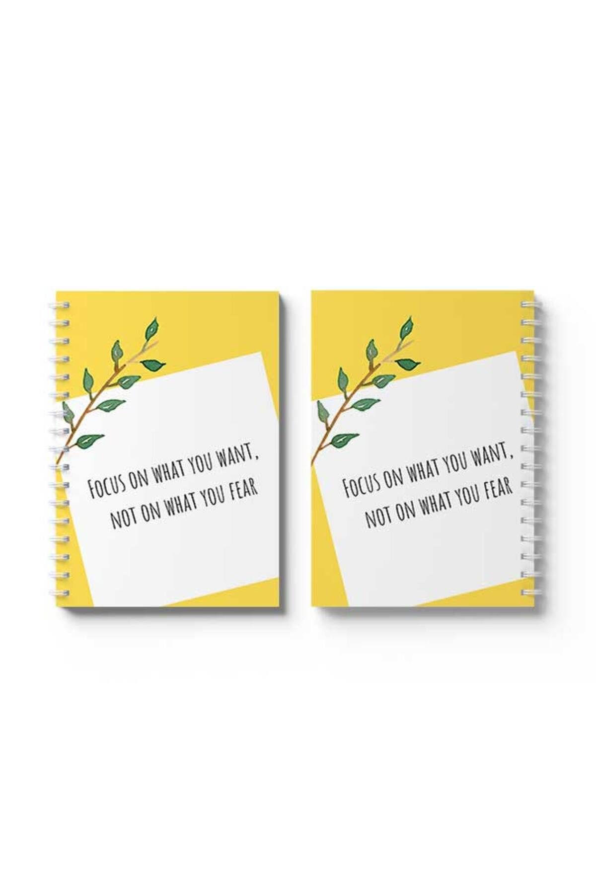 LOWHA-Spiral Notebook with Front and Back Hard Covers Featuring Focus on What You Want Design 4