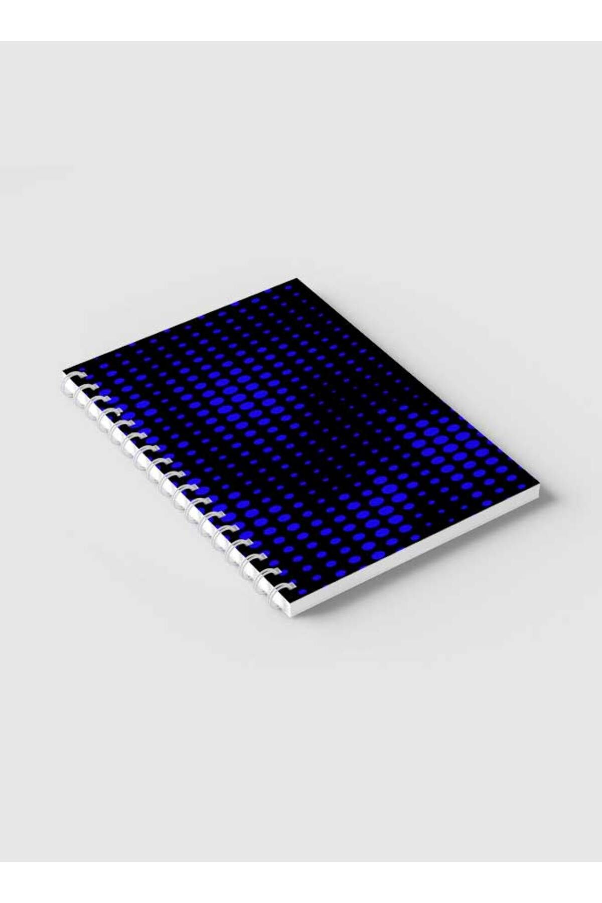 LOWHA-Spiral Notebook with Front and Back Hard Covers Featuring Swirl Halftone Blue Design 2