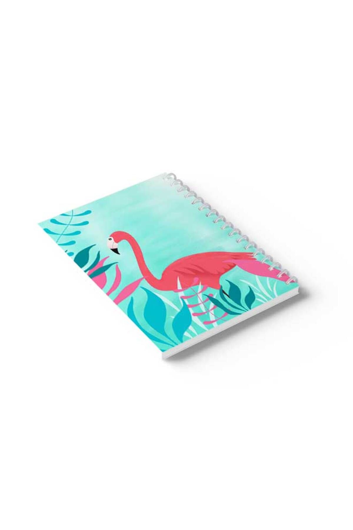 LOWHA-Spiral Notebook with Front and Back Hard Covers Featuring Flamingo Design 6