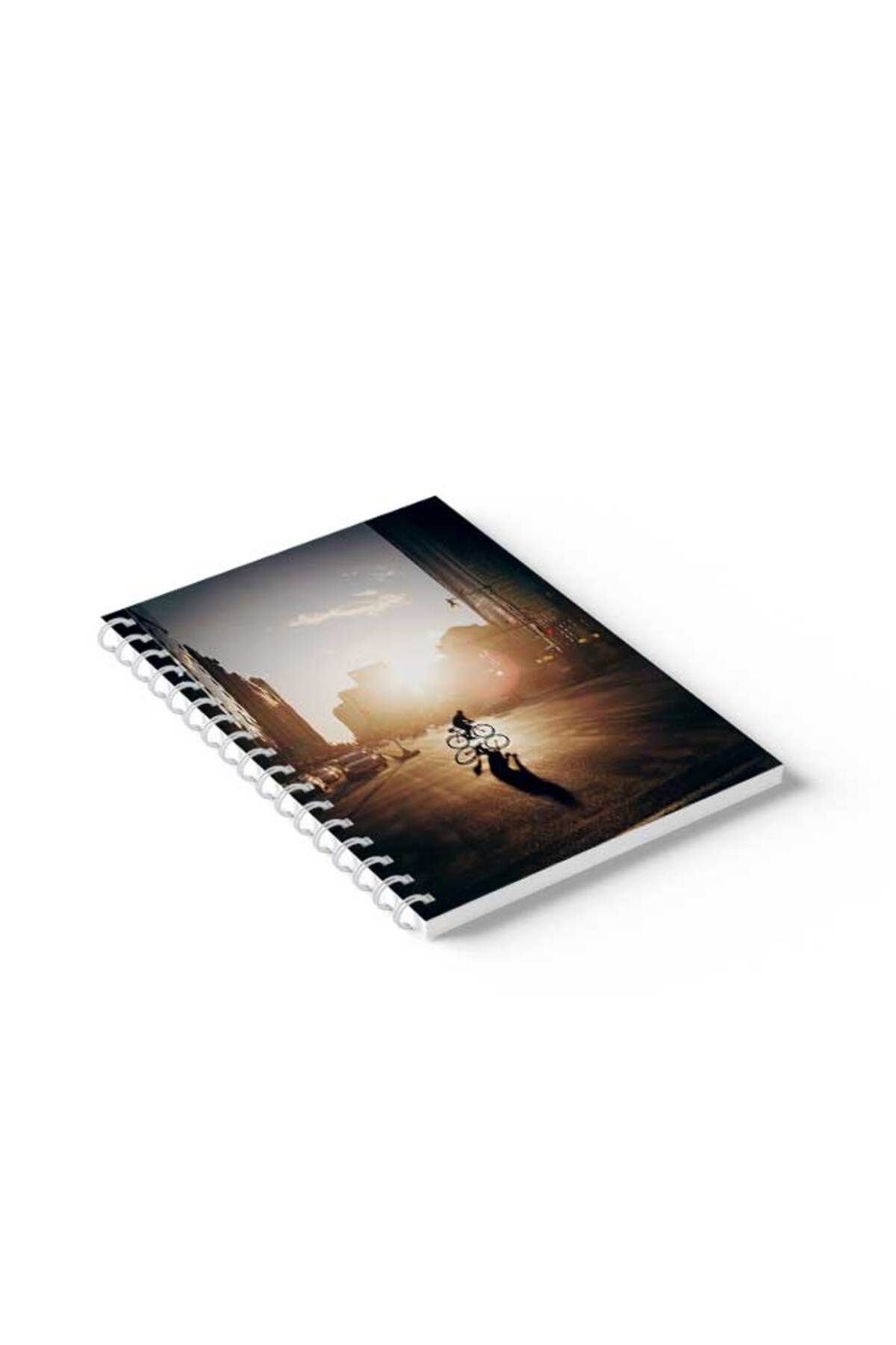 LOWHA-Spiral Notebook with Front and Back Hard Covers Featuring Riding in the Streets Design 2