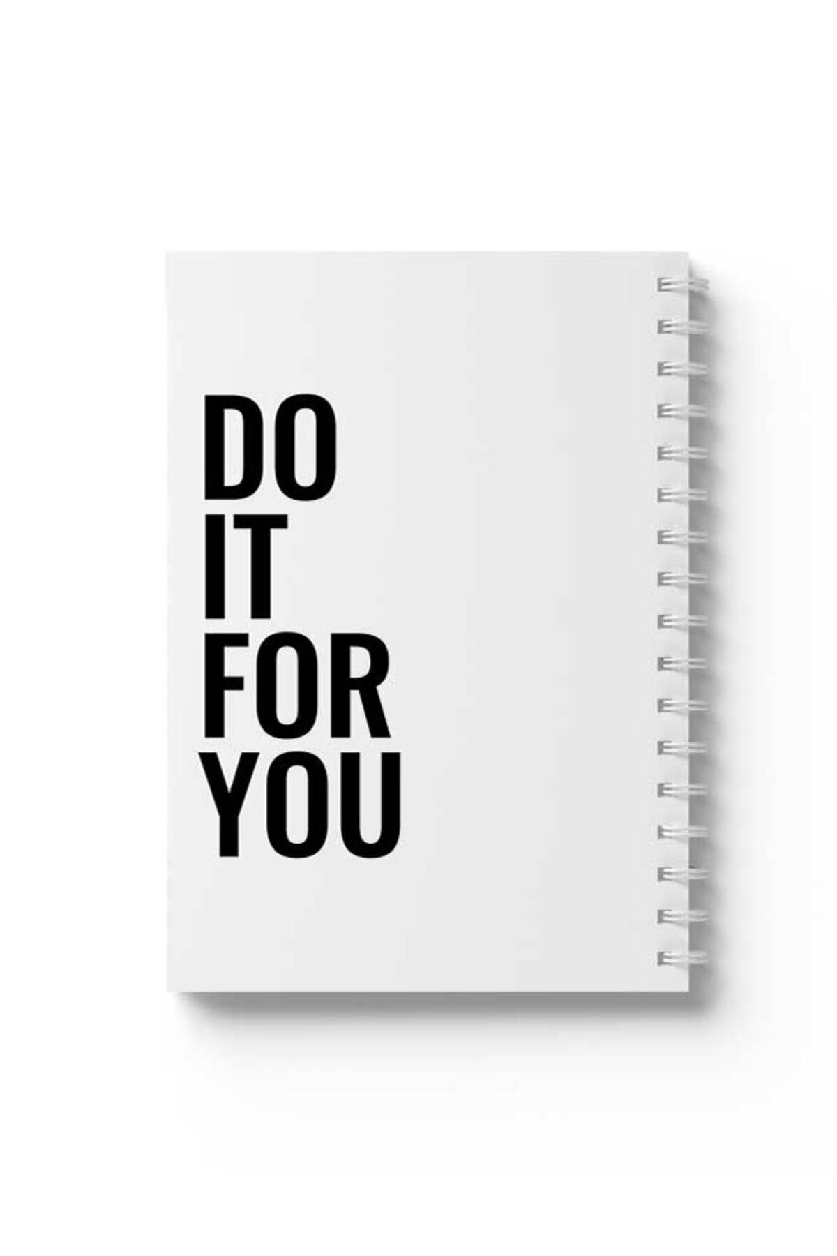 LOWHA-Spiral Notebook with Front and Back Hard Covers Featuring Do It for You Design 1