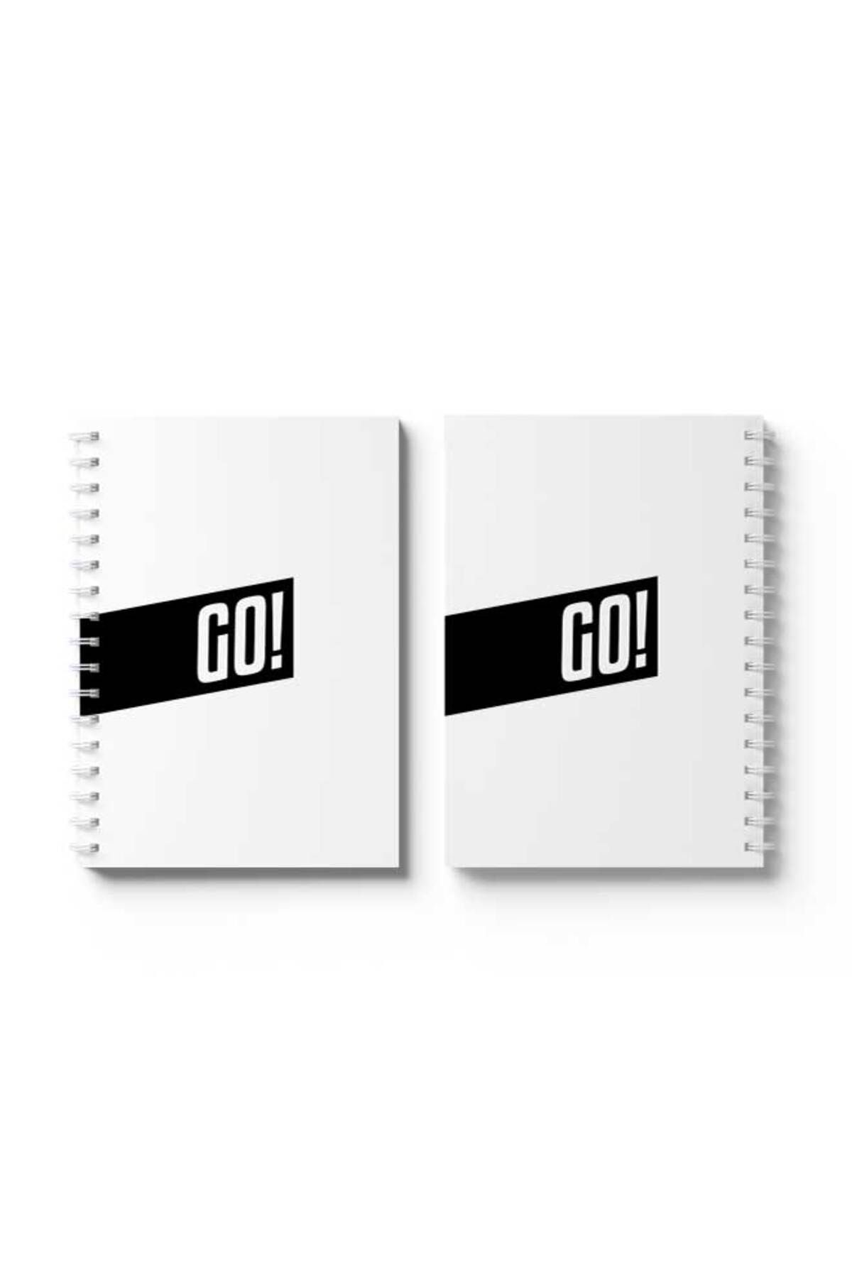 LOWHA-Spiral Notebook with Front and Back Hard Covers Featuring Go! Design 4