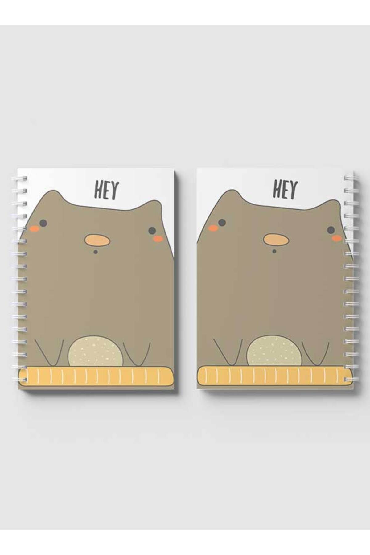LOWHA-Spiral Notebook with Front and Back Hard Covers Featuring Hey with Animal Drawing Design 4