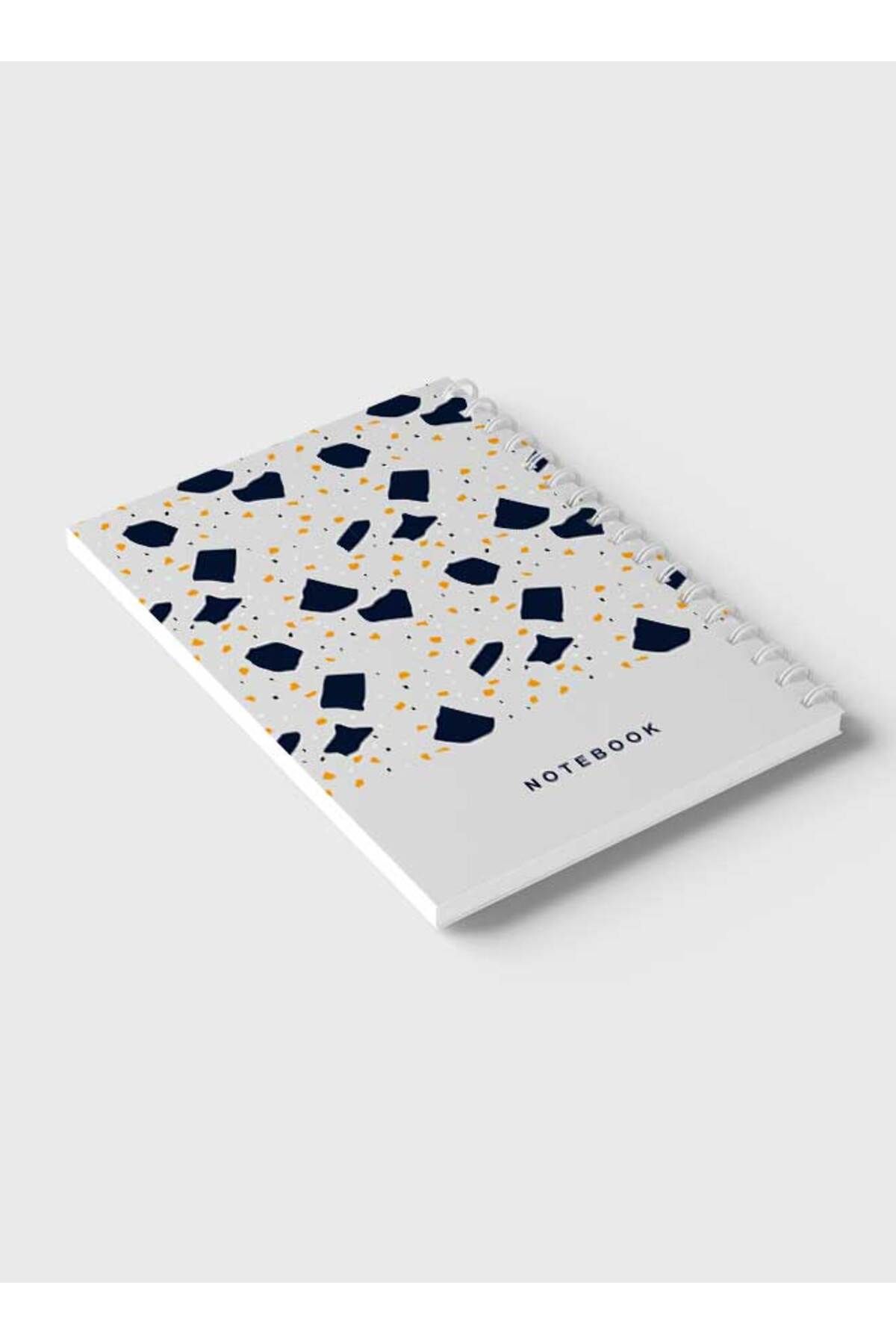 LOWHA-Spiral Notebook with Front and Back Hard Covers Featuring Terrazzo Style Design 6