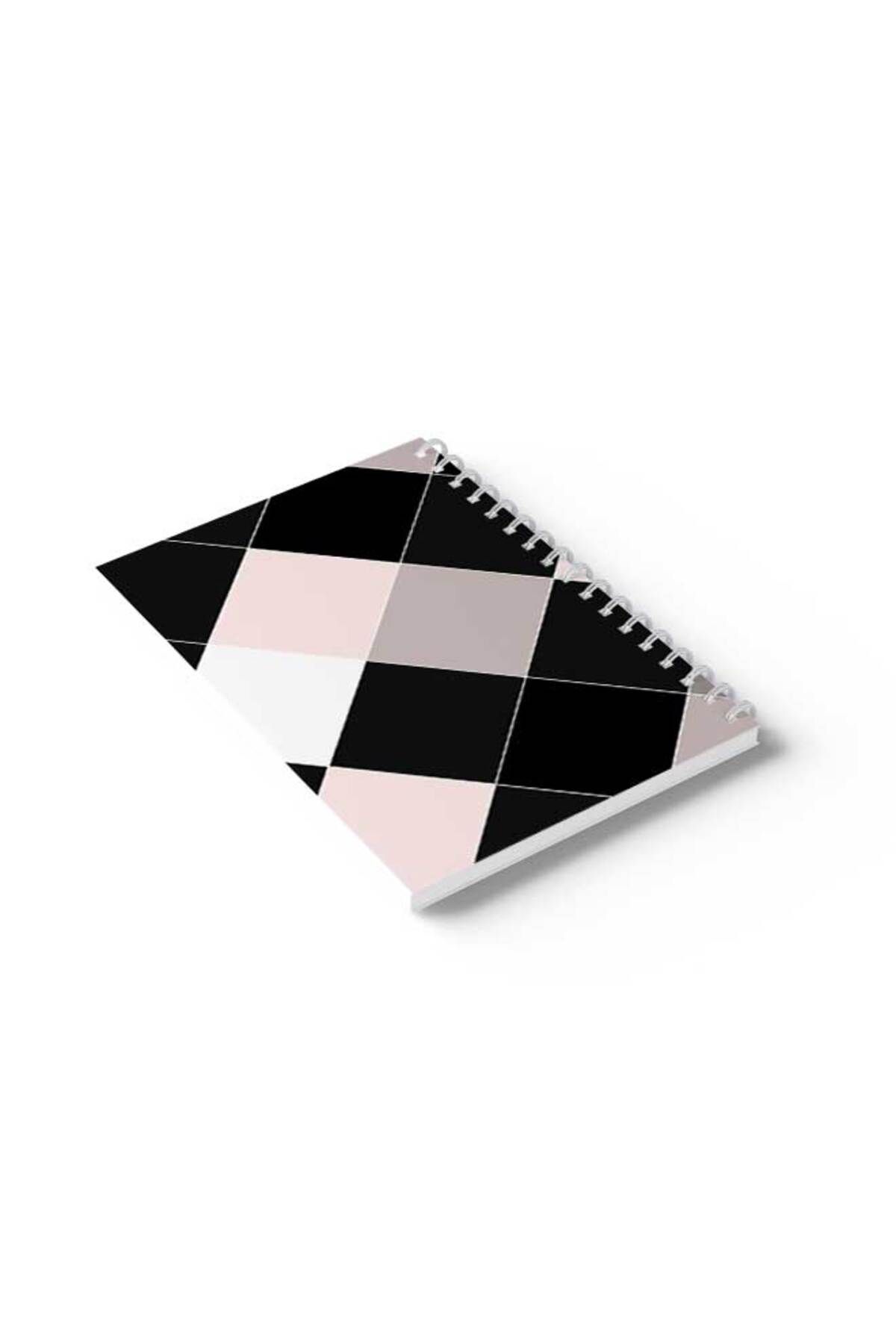LOWHA-Spiral Notebook with Front and Back Hard Covers Featuring Colourful Squares Design 6
