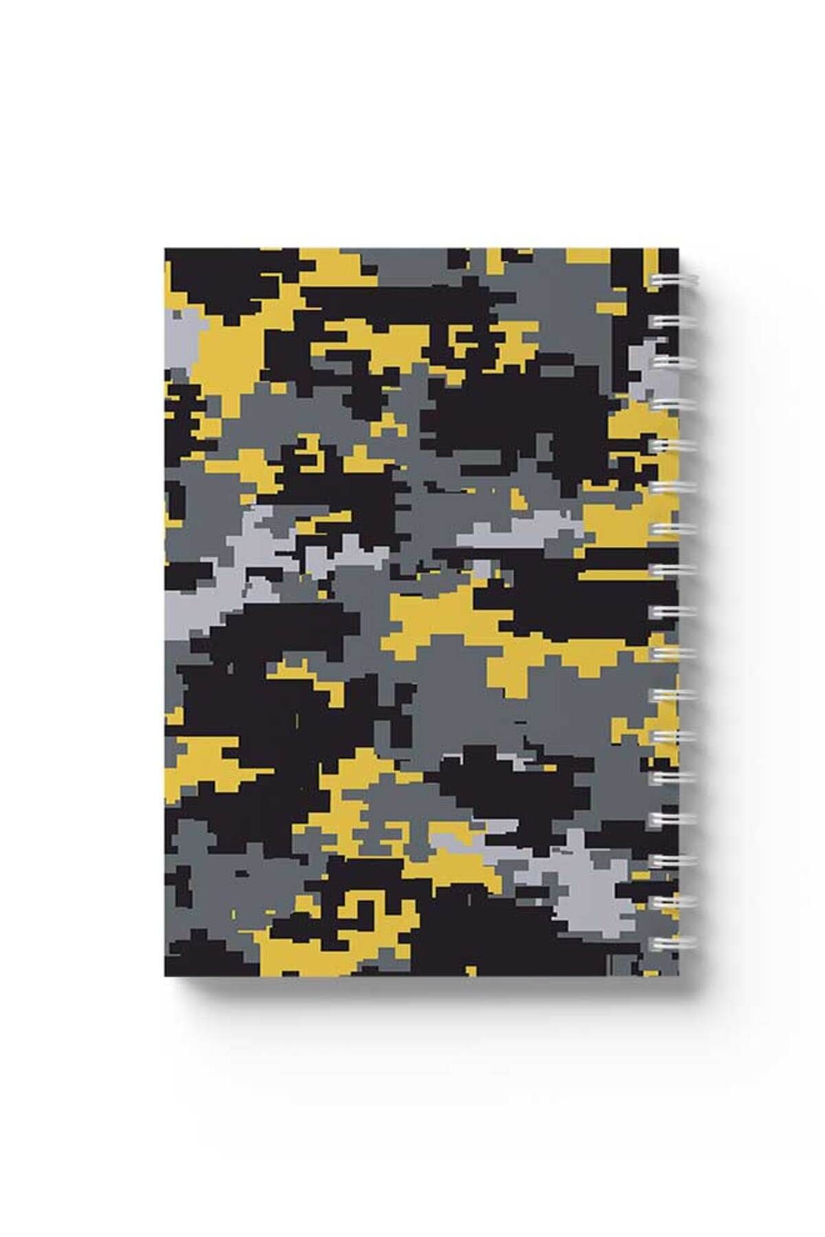 LOWHA-Spiral Notebook with Front and Back Hard Covers Featuring Pixels Design 1