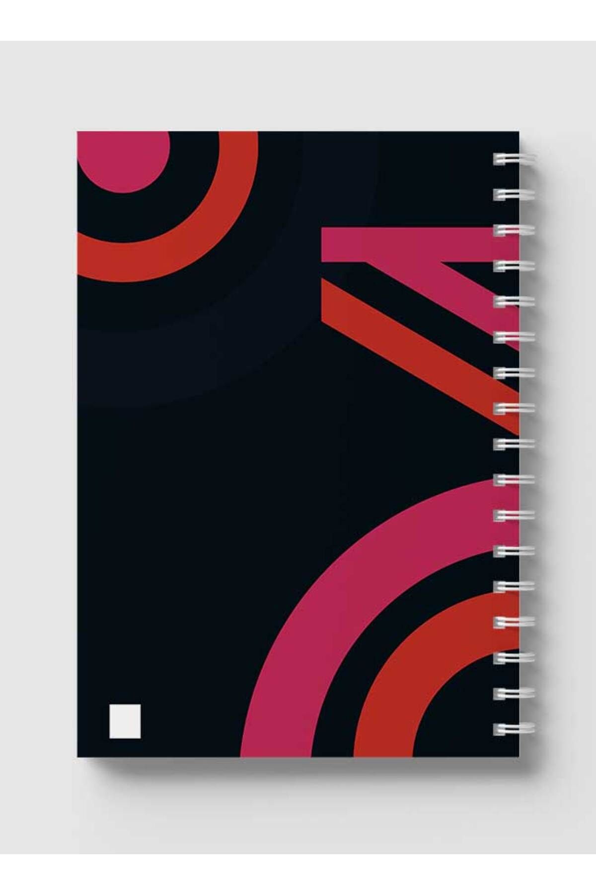 LOWHA-Spiral Notebook with Front and Back Hard Covers Featuring Modern Colored Shapes Design 5