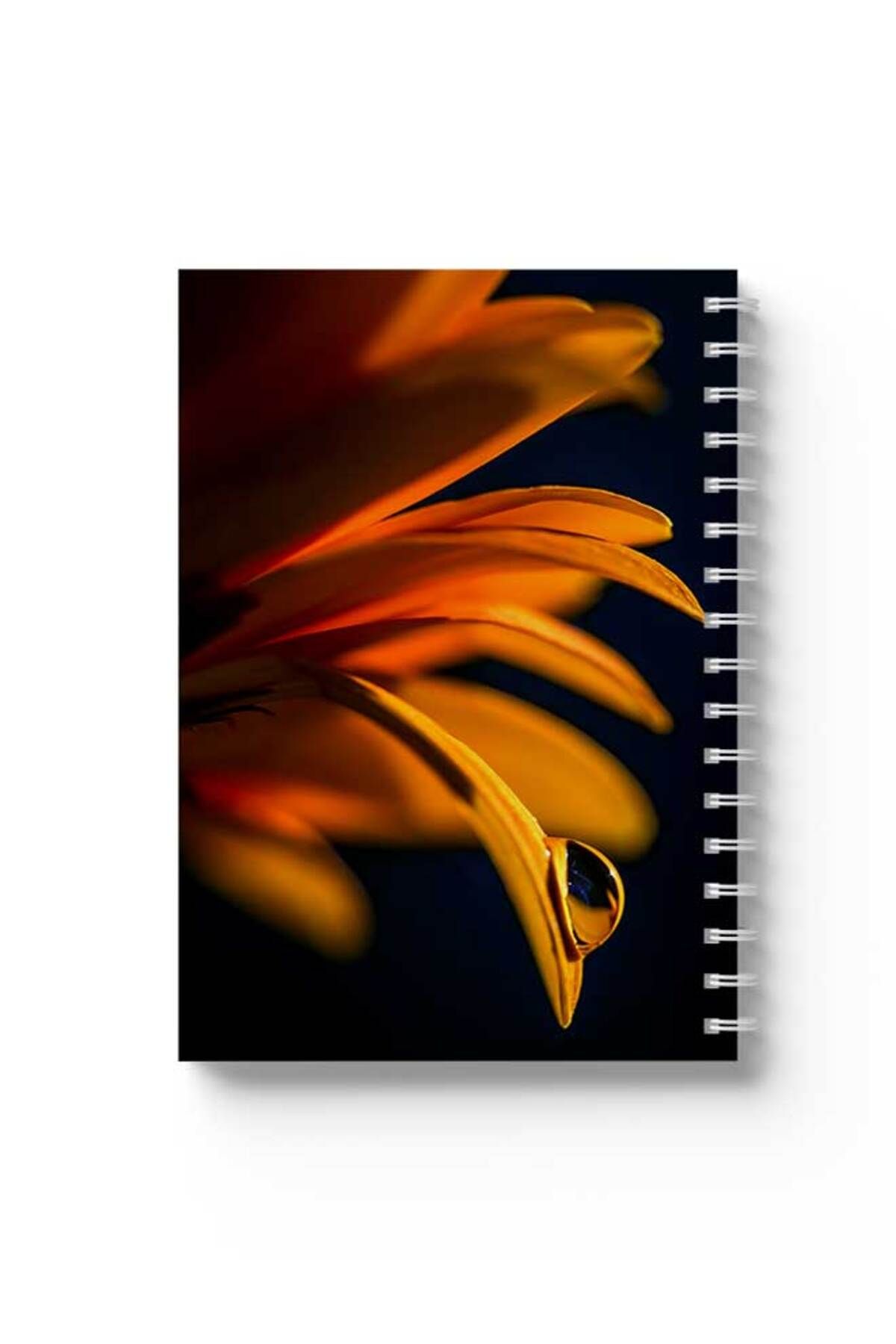 LOWHA-Spiral Notebook with Front and Back Hard Covers Featuring Flower with A Drop of Water Design 1