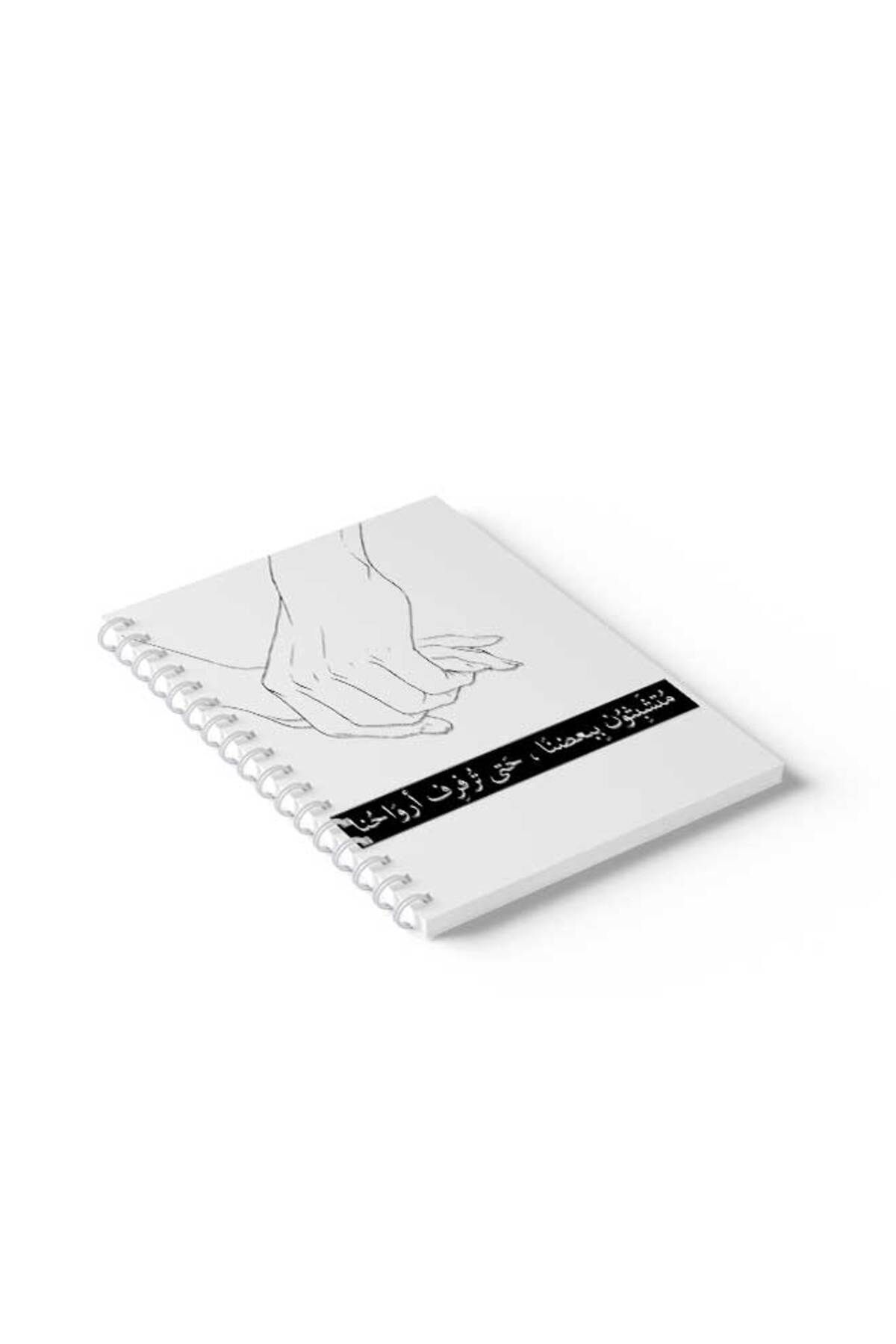 LOWHA-Spiral Notebook with Front and Back Hard Covers Featuring Holding Hands Design 2