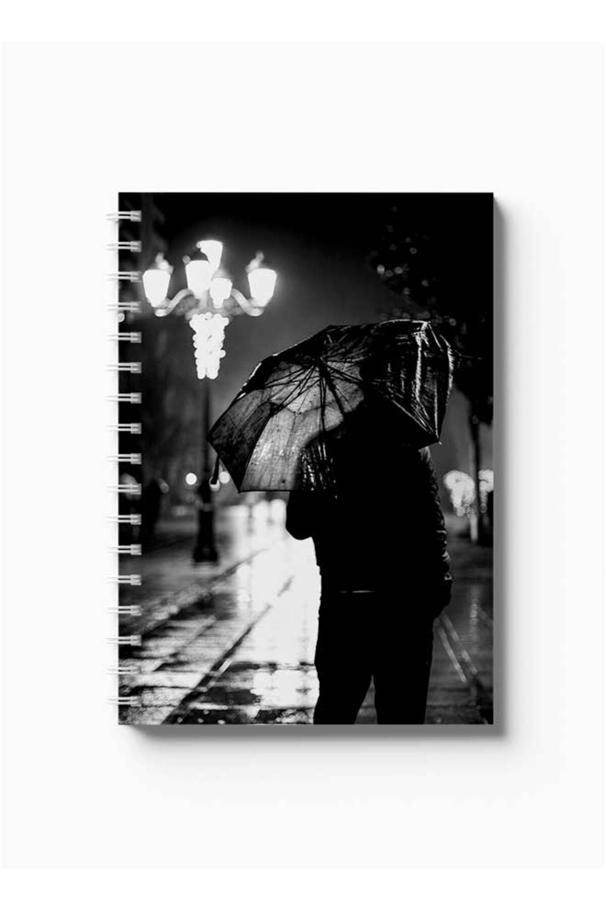 LOWHA-Spiral Notebook with Front and Back Hard Covers Featuring Alone Design 5