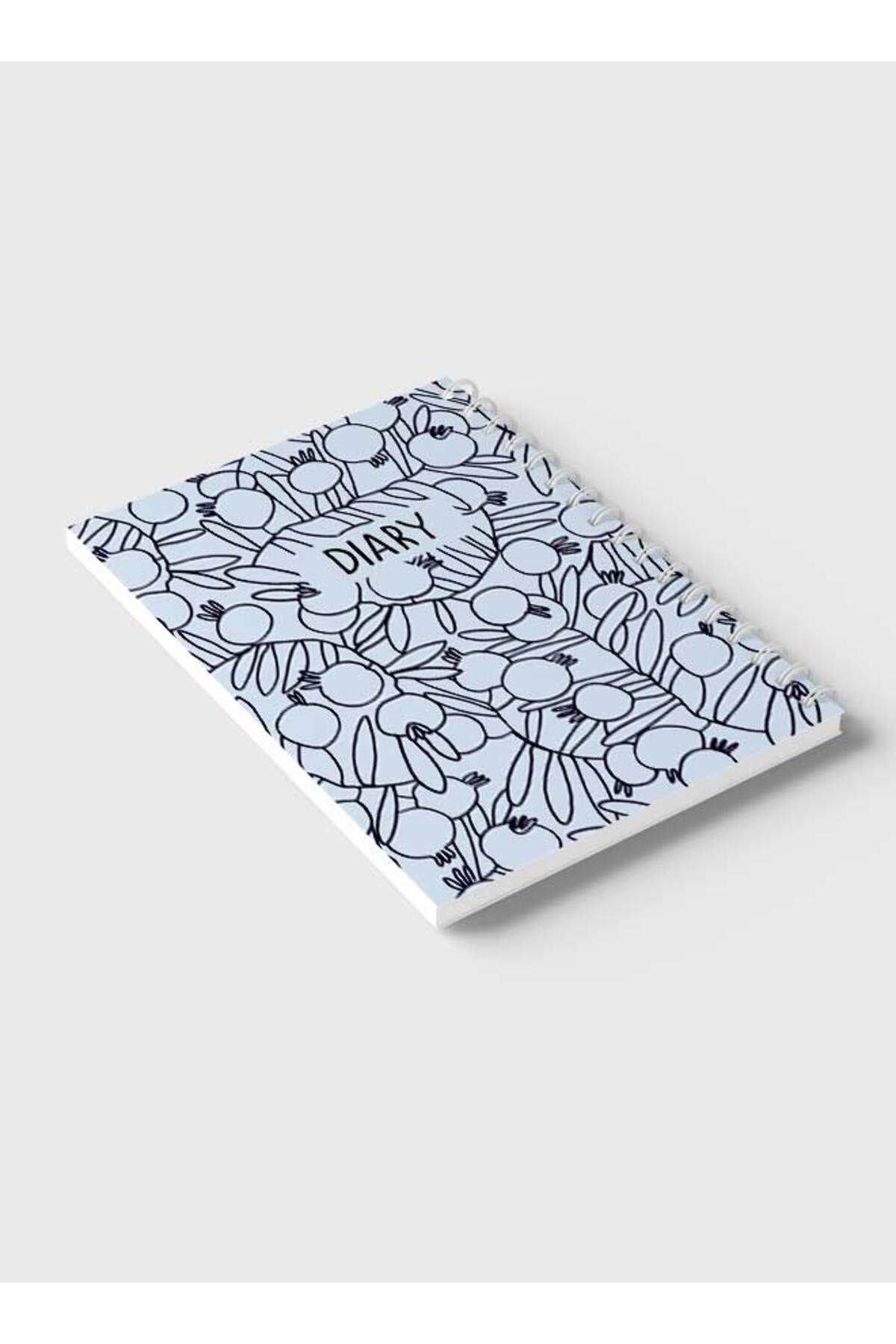 LOWHA-Spiral Notebook with Front and Back Hard Covers Featuring Pomegranates Branches Drawing Design 6