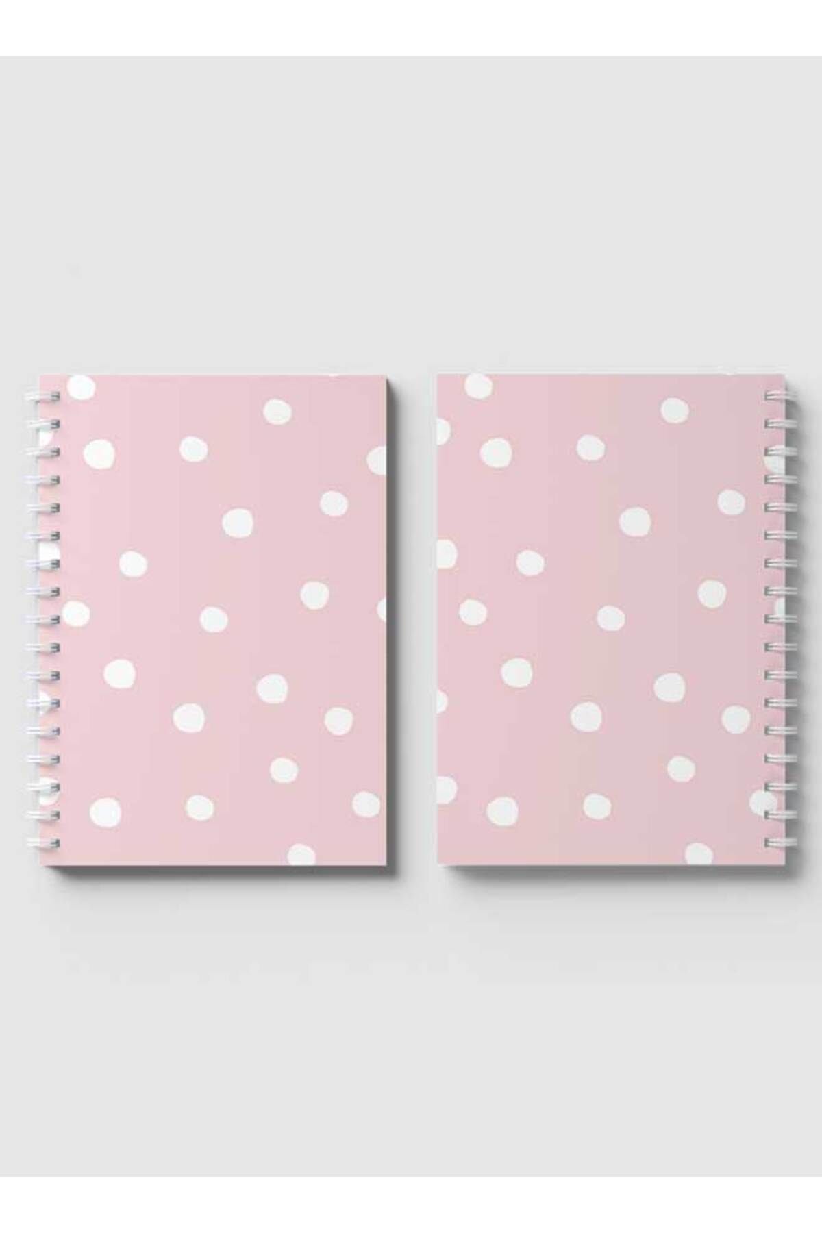 LOWHA-Spiral Notebook with Front and Back Hard Covers Featuring White Dots Design 4