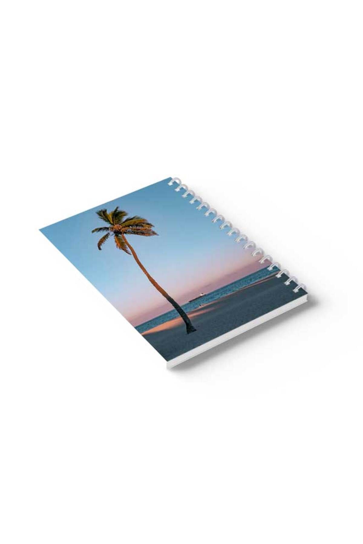 LOWHA-Spiral Notebook with Front and Back Hard Covers Featuring Palm Beach Design 6
