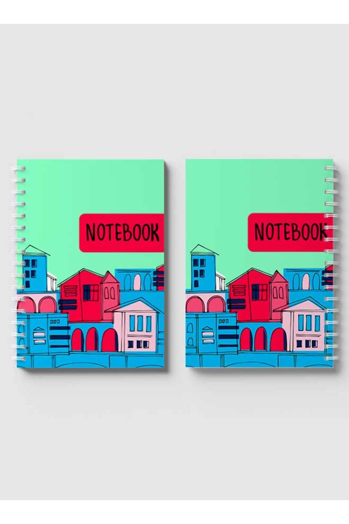 LOWHA-Spiral Notebook with Front and Back Hard Covers Featuring Notebook Seamless Design 4