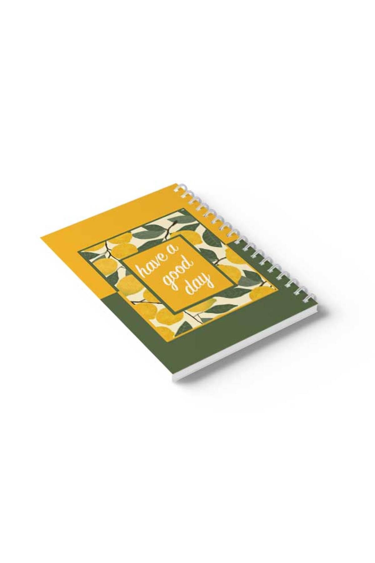 LOWHA-Spiral Notebook with Front and Back Hard Covers Featuring Have A good Day with Lemon Design 6