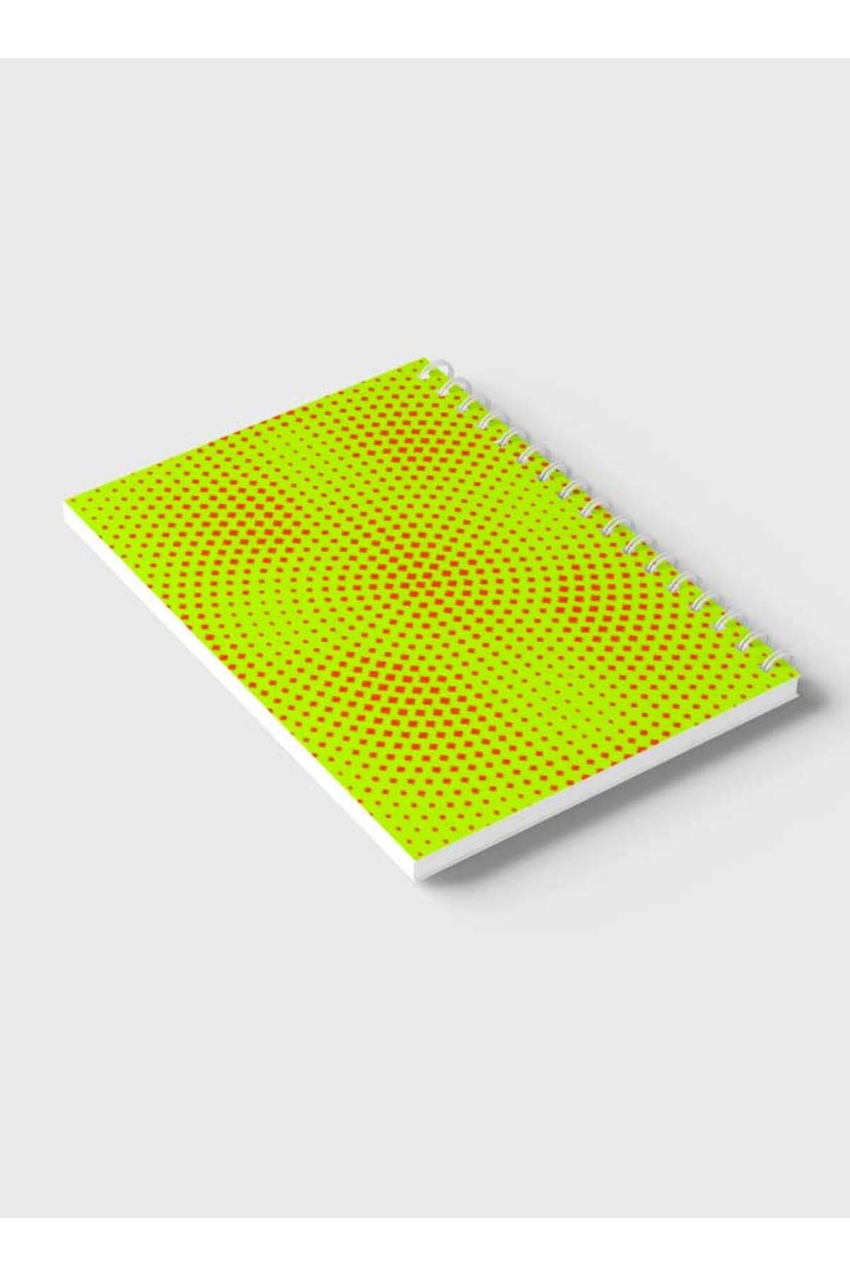 LOWHA-Spiral Notebook with Front and Back Hard Covers Featuring Geometric Gradient Design 6