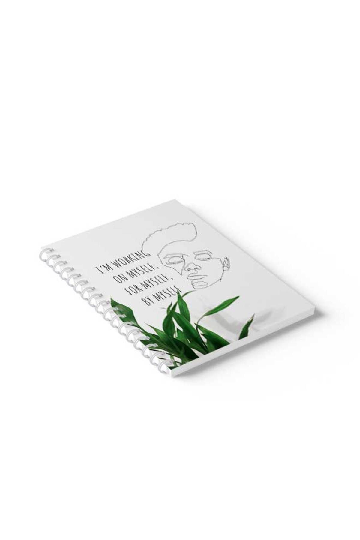 LOWHA-Spiral Notebook with Front and Back Hard Covers Featuring I'm Working on Myself for Myself Design 2