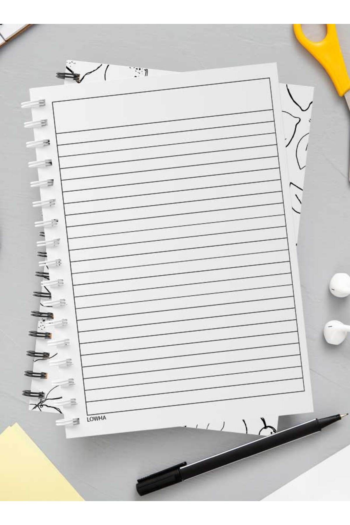 LOWHA-Spiral Notebook with Front and Back Hard Covers Featuring Colorless Lemon Design 3
