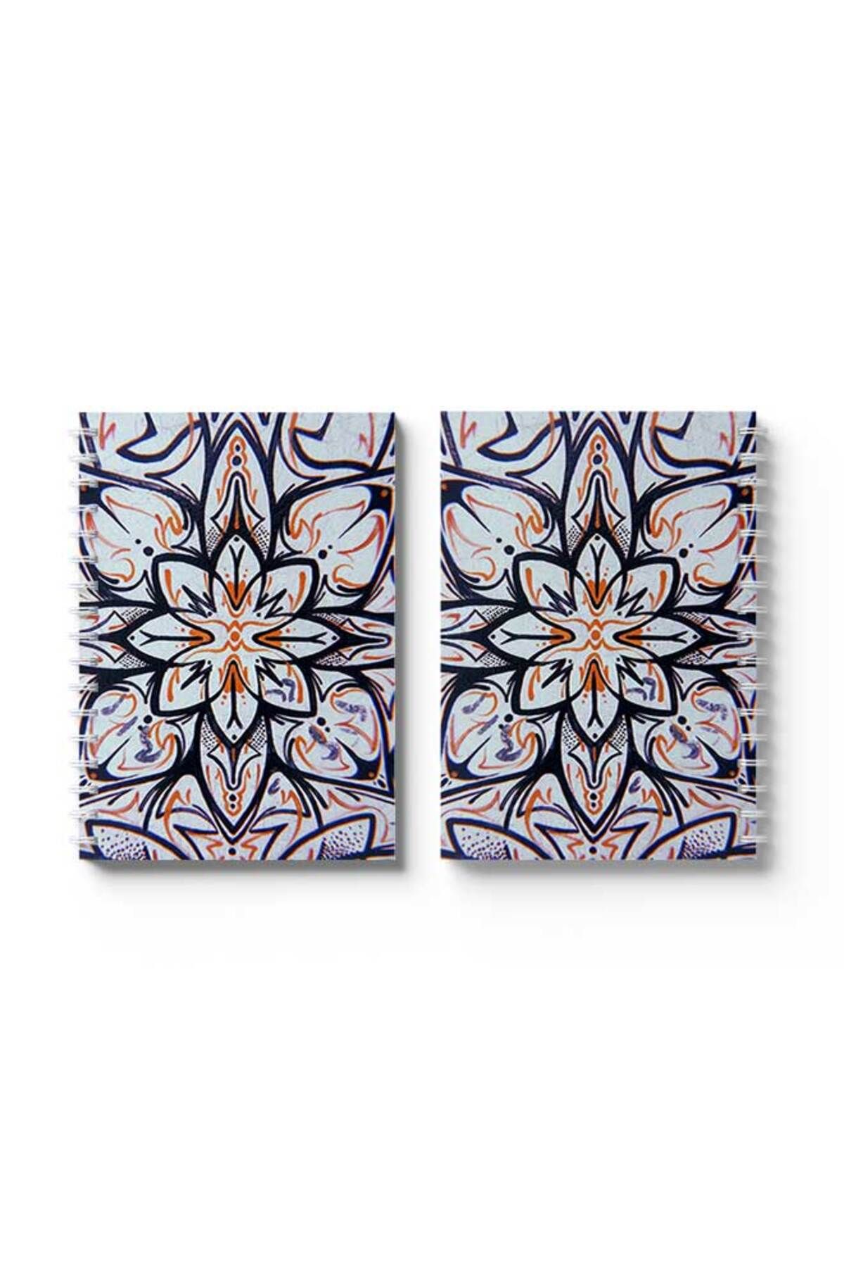 LOWHA-Spiral Notebook with Front and Back Hard Covers Featuring Floral Pattern Design 4