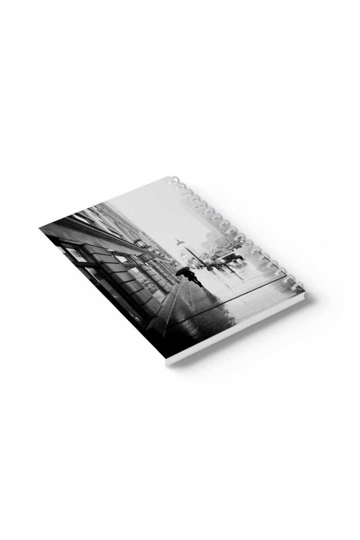 LOWHA-Spiral Notebook with Front and Back Hard Covers Featuring Walking Alone Design 6