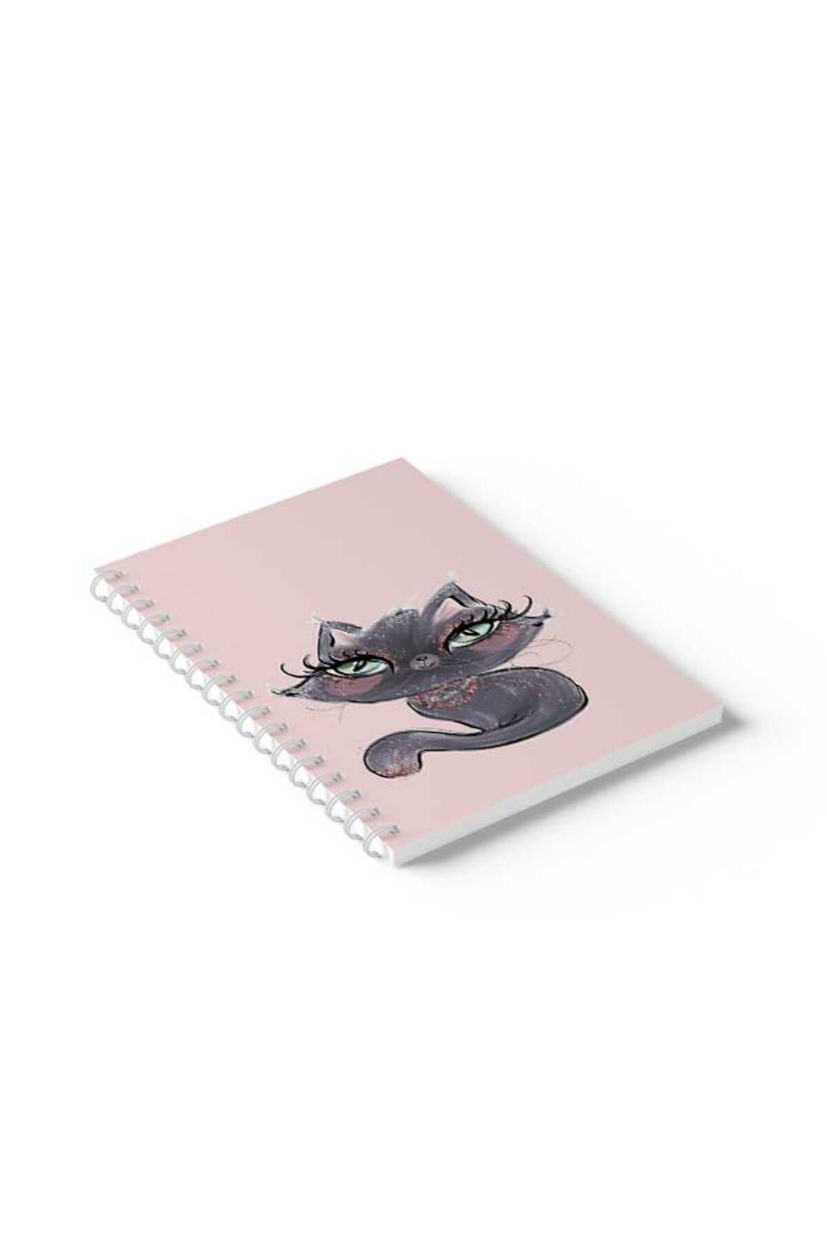 LOWHA-Spiral Notebook with Front and Back Hard Covers Featuring Cat Design 2