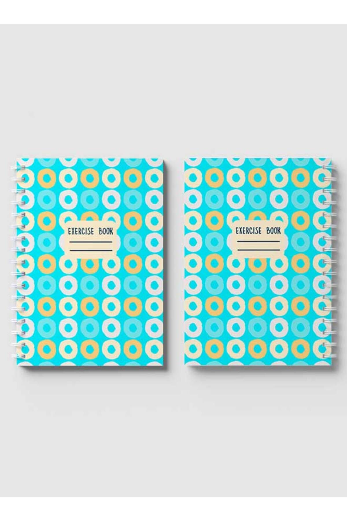 LOWHA-Spiral Notebook with Front and Back Hard Covers Featuring Seamlesss Circles Design 4