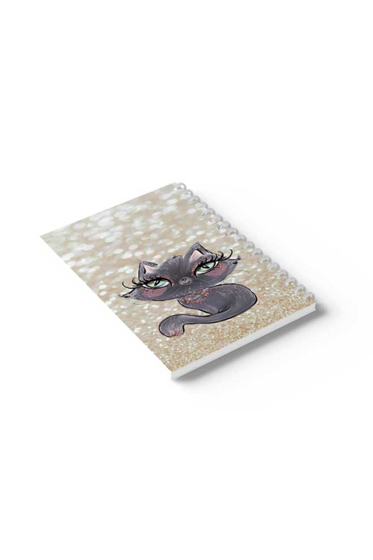 LOWHA-Spiral Notebook with Front and Back Hard Covers Featuring Cat Design 6