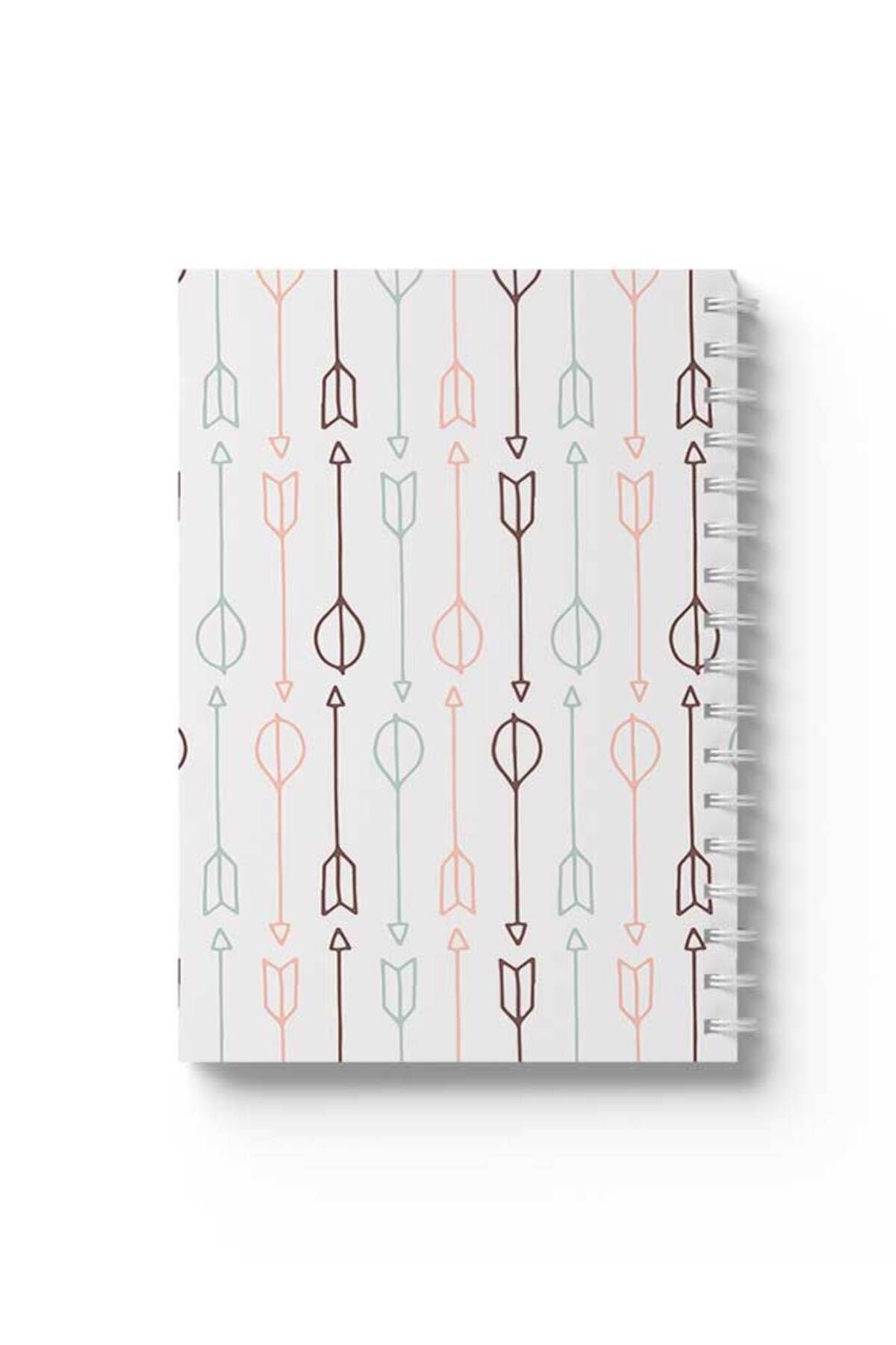 LOWHA-Spiral Notebook with Front and Back Hard Covers Featuring Arrows Design 1