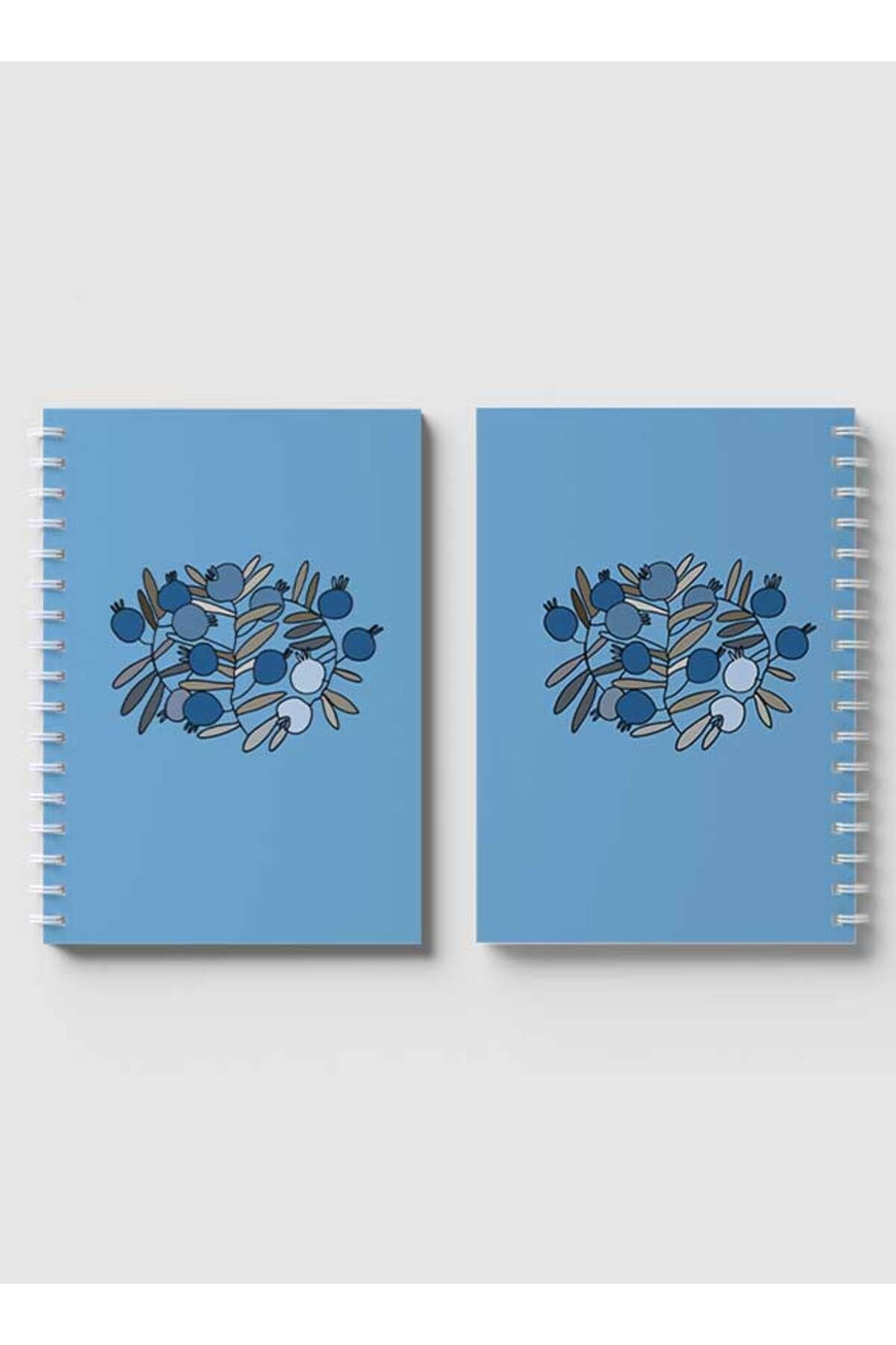 LOWHA-Spiral Notebook with Front and Back Hard Covers Featuring Pomegranates Branches Drawing Design 4