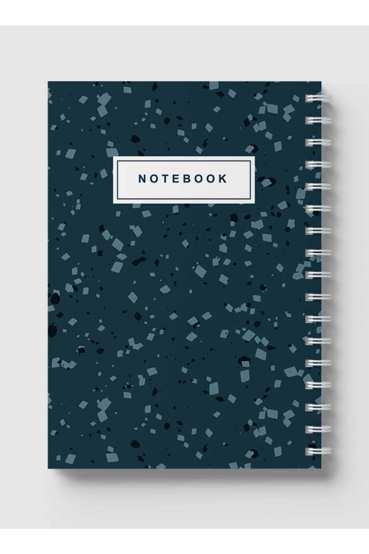 LOWHA-Spiral Notebook with Front and Back Hard Covers Featuring Terrazzo Abstract Design 5