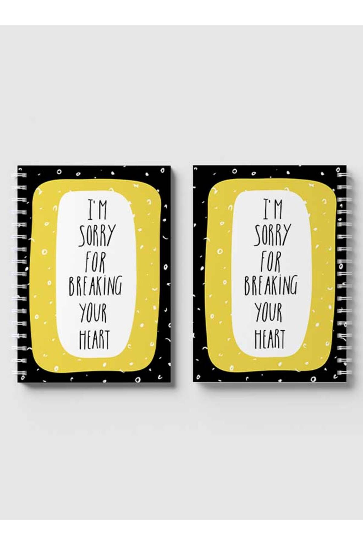 LOWHA-Spiral Notebook with Front and Back Hard Covers Featuring Im Sorry Text & Doodle Design 4