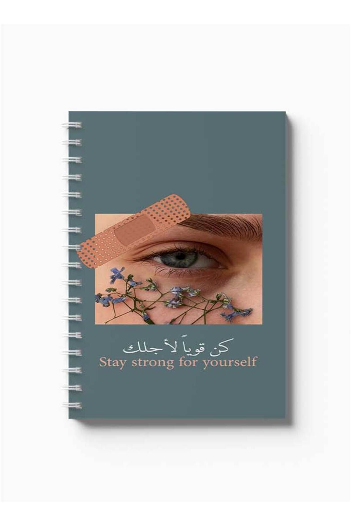 LOWHA-Spiral Notebook with Front and Back Hard Covers Featuring Be Strong for Yourself Design 5