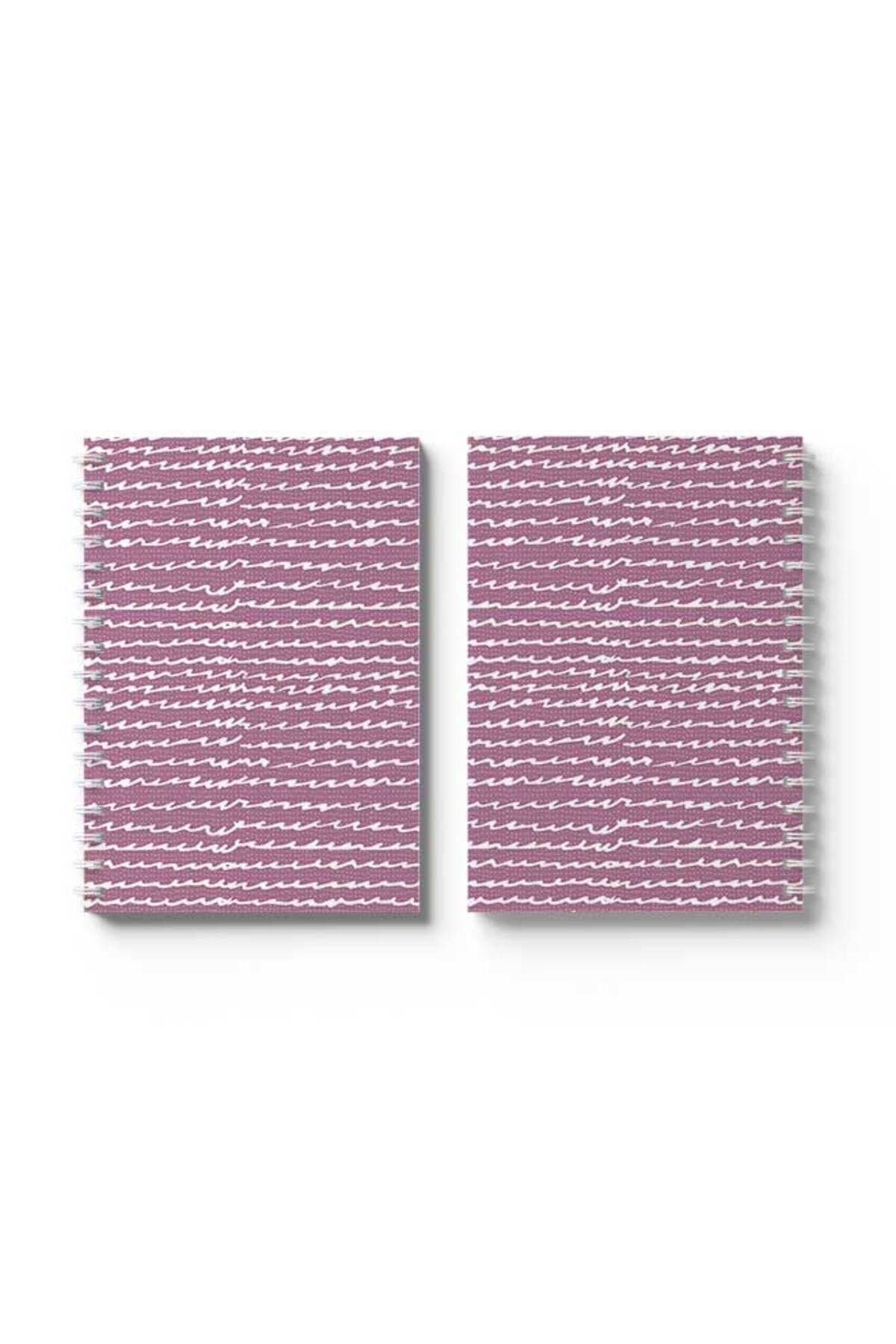 LOWHA-Spiral Notebook with Front and Back Hard Covers Featuring Twisted Lines Design 4