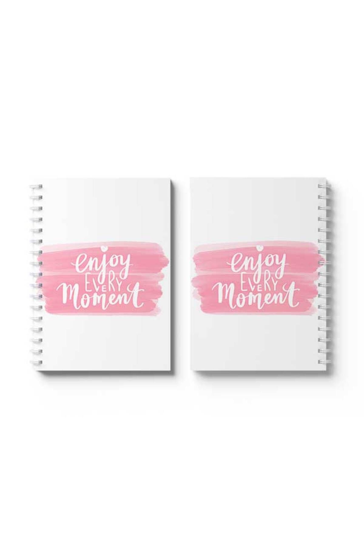 LOWHA-Spiral Notebook with Front and Back Hard Covers Featuring Enjoy Every Moment Design 4
