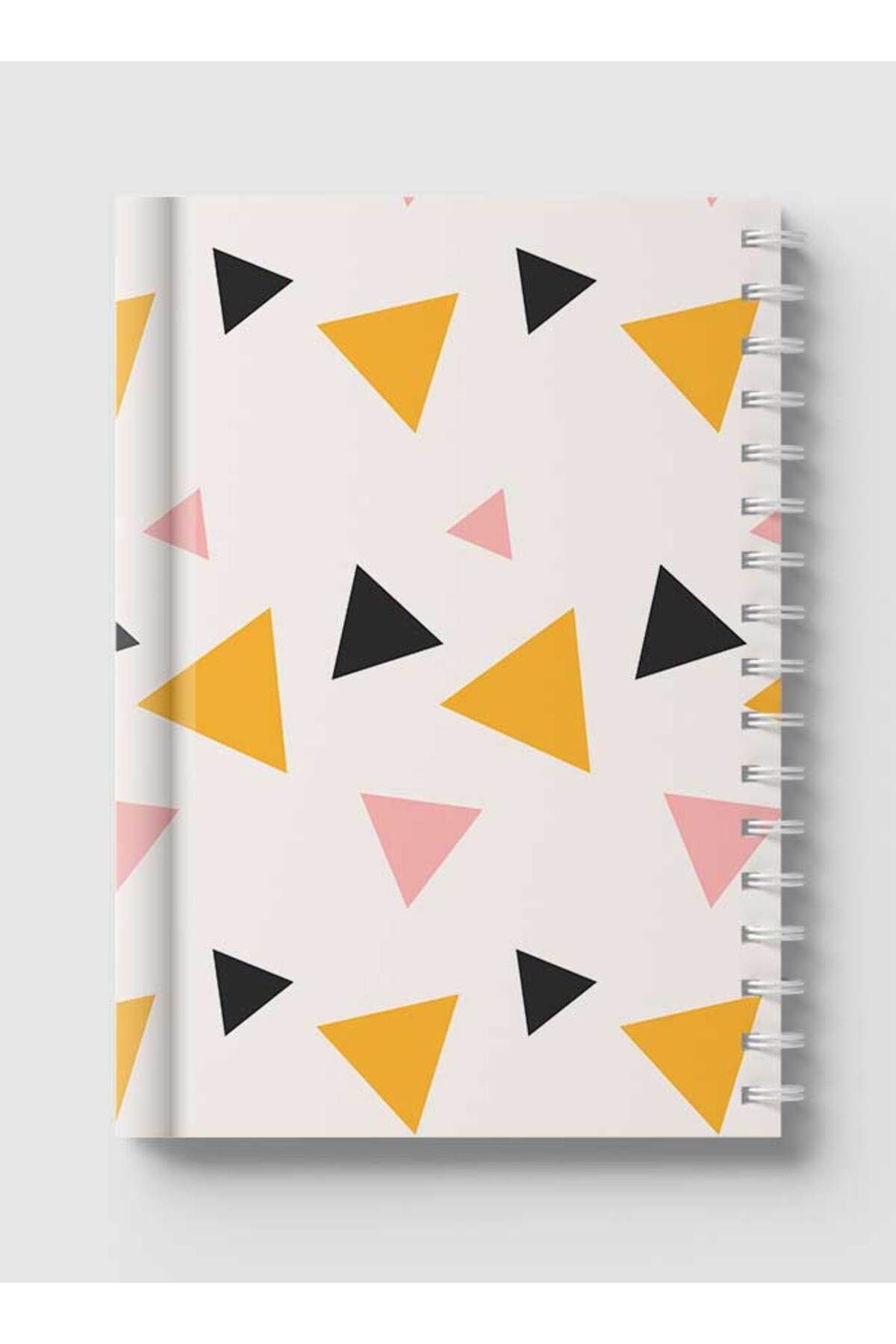 LOWHA-Spiral Notebook with Front and Back Hard Covers Featuring Memphis Abstract Shapes Design 5