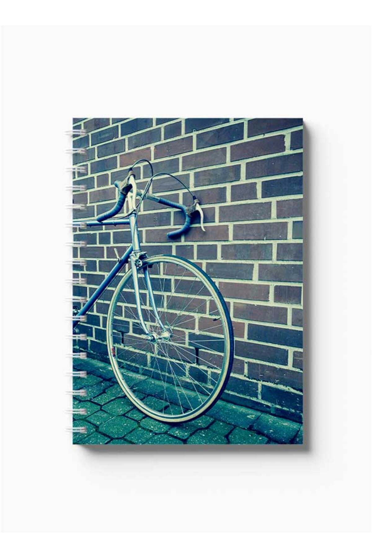 LOWHA-Spiral Notebook with Front and Back Hard Covers Featuring Bicycle Design 5