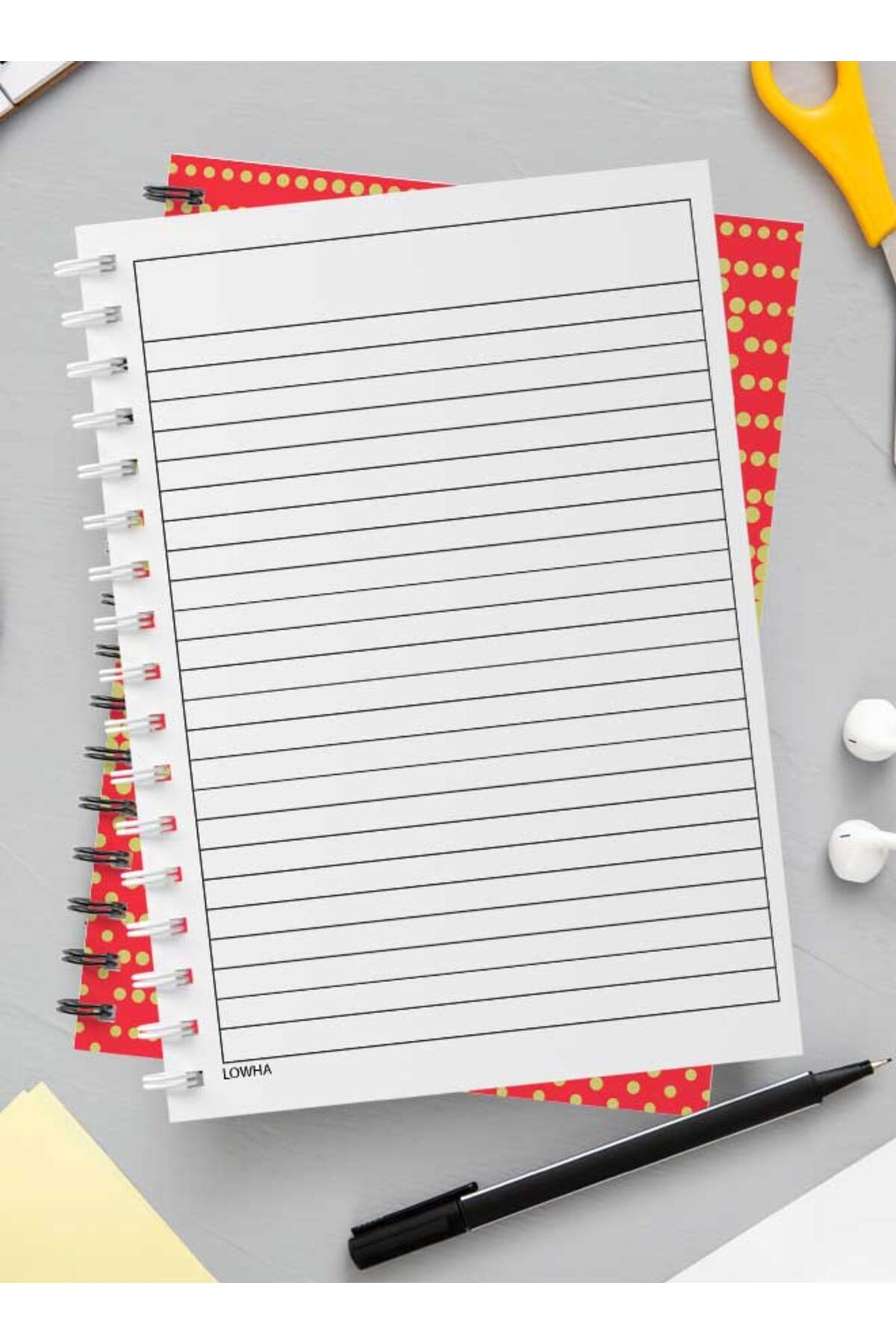 LOWHA-Spiral Notebook with Front and Back Hard Covers Featuring Geometric Gradient Design 3