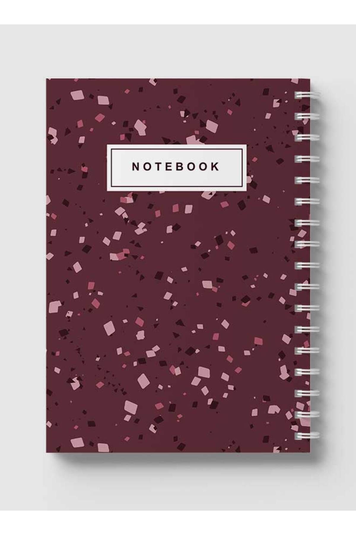 LOWHA-Spiral Notebook with Front and Back Hard Covers Featuring Terrazzo Style Design 5