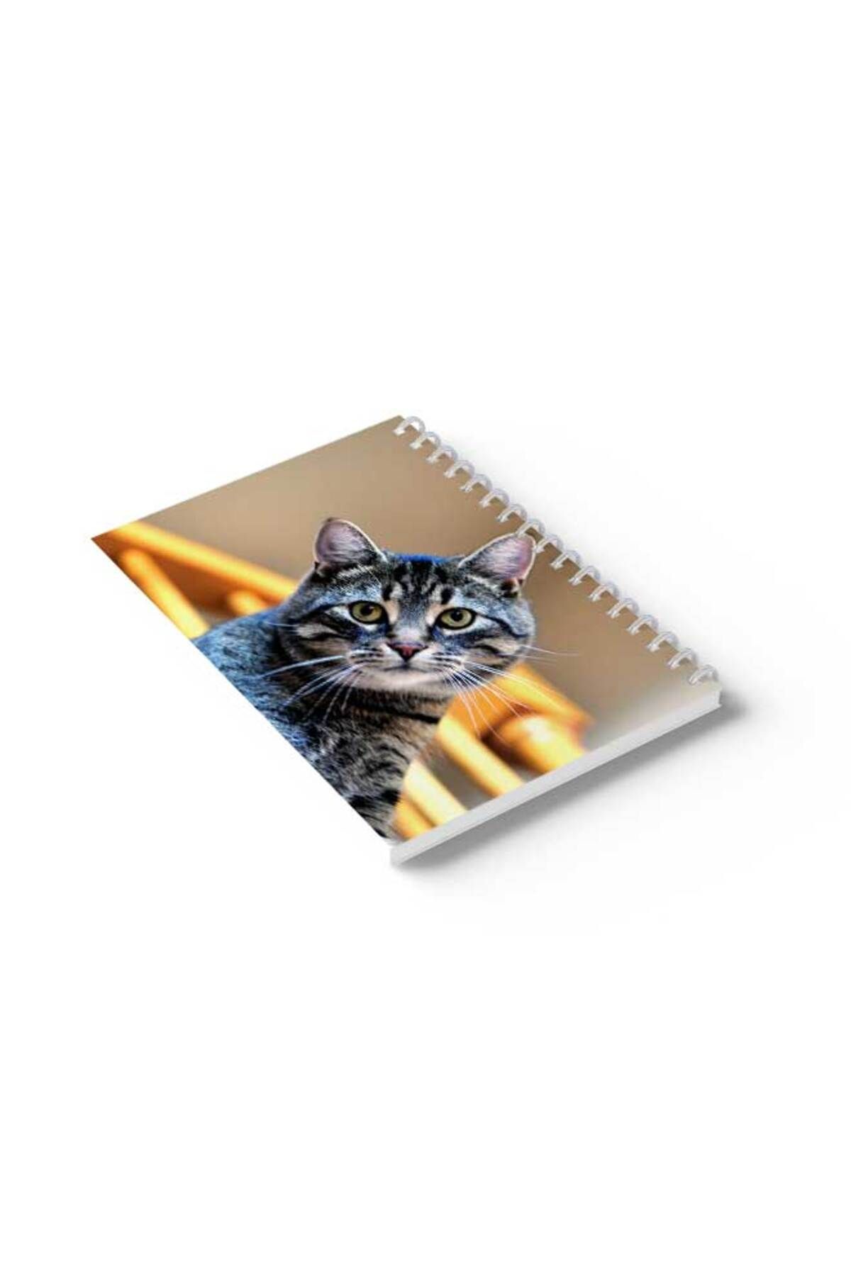 LOWHA-Spiral Notebook with Front and Back Hard Covers Featuring Cat Design 6