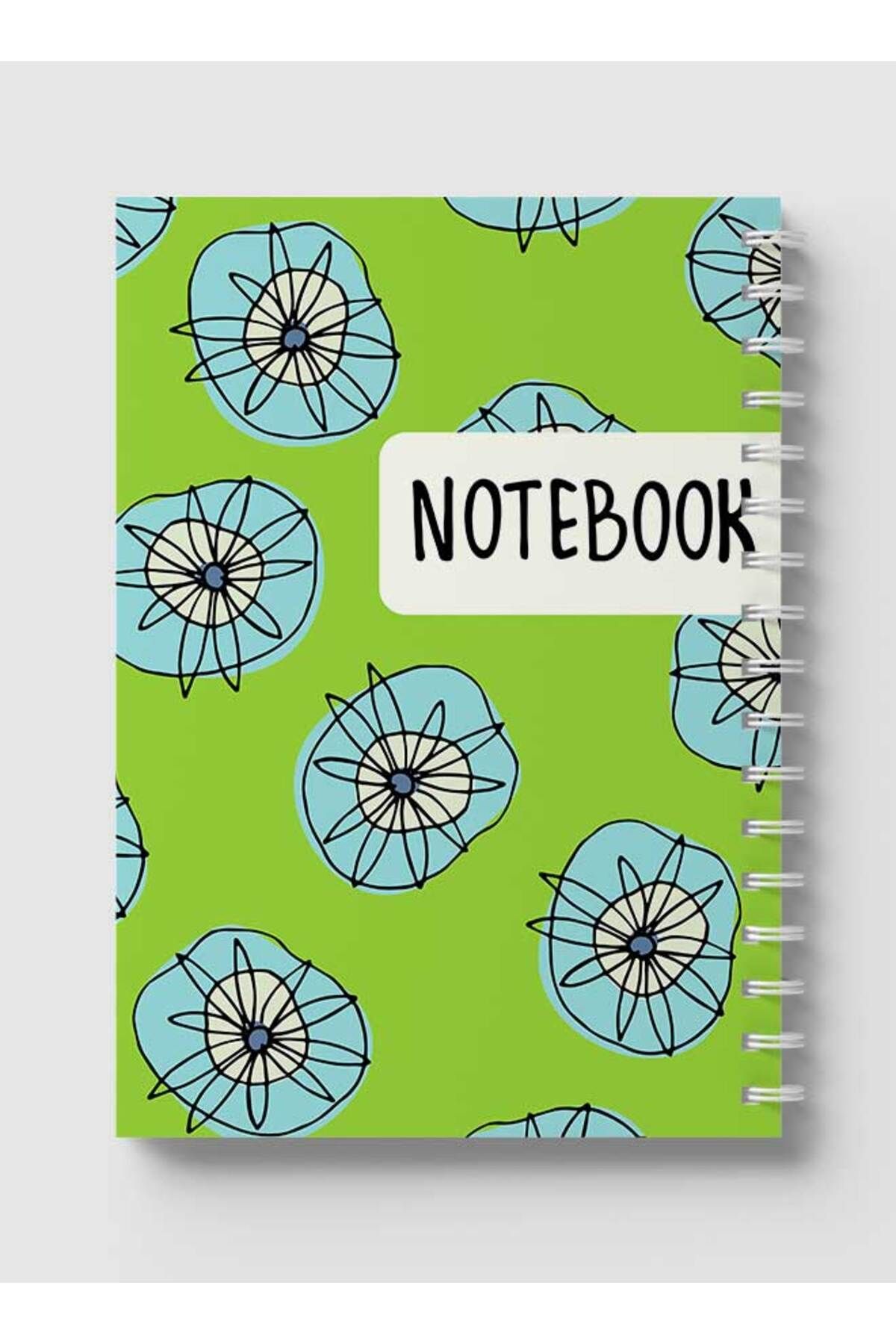 LOWHA-Spiral Notebook with Front and Back Hard Covers Featuring Notebook Hippie Flowers Design 5