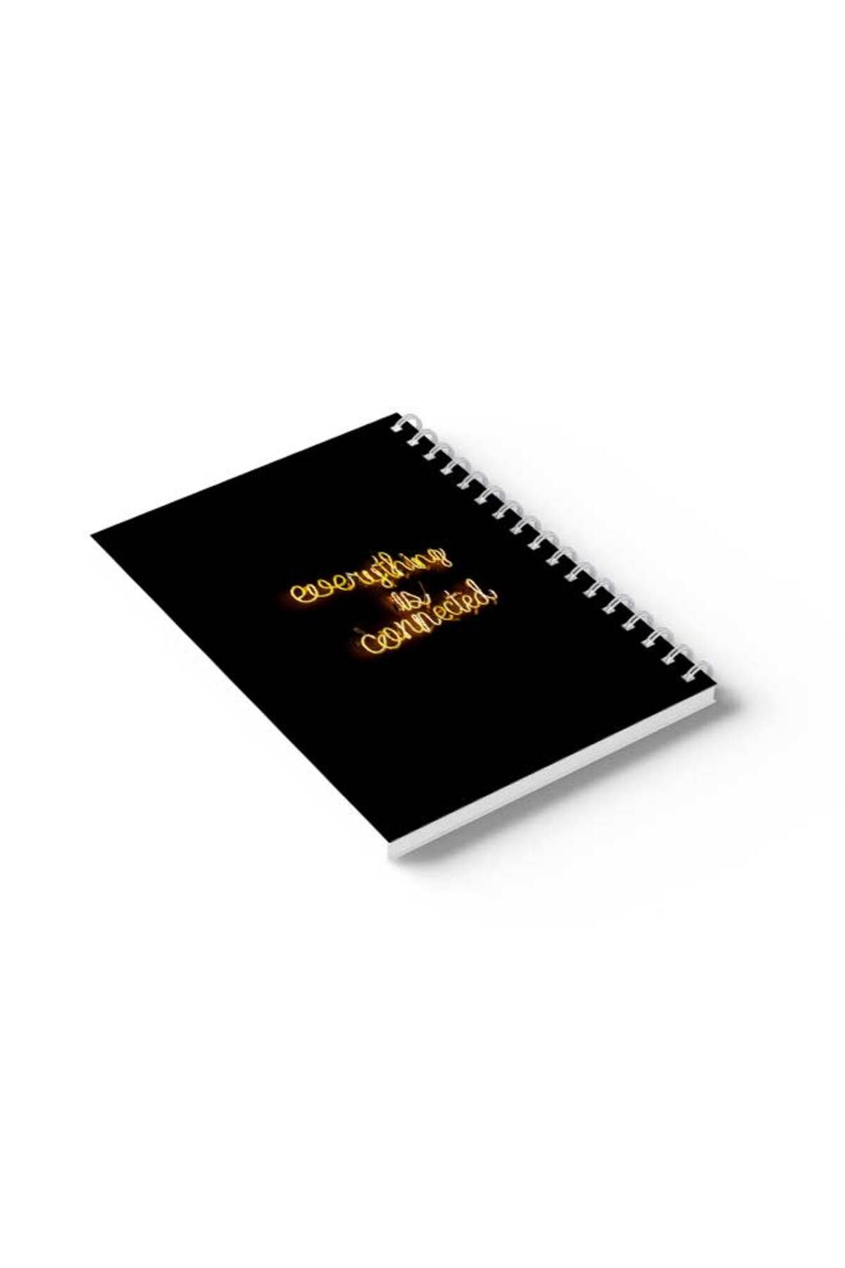 LOWHA-Spiral Notebook with Front and Back Hard Covers Featuring Everything Is Connected Design 6