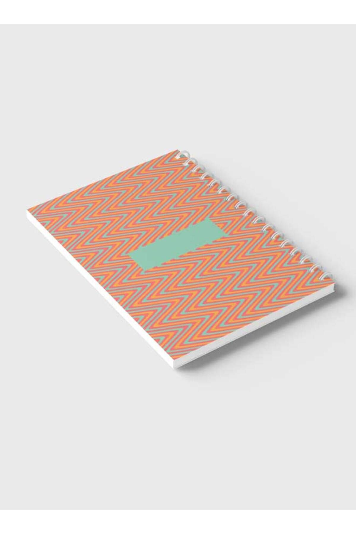 LOWHA-Spiral Notebook with Front and Back Hard Covers Featuring Colorful Zigzag Lines Design 6