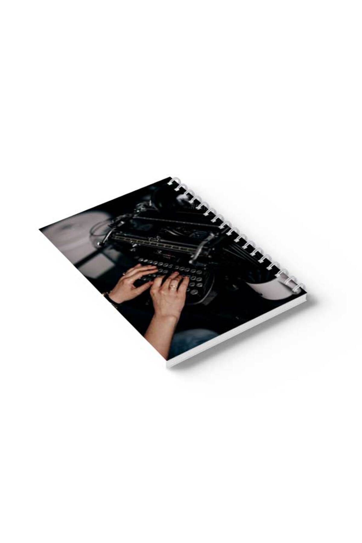LOWHA-Spiral Notebook with Front and Back Hard Covers Featuring Typing Design 6