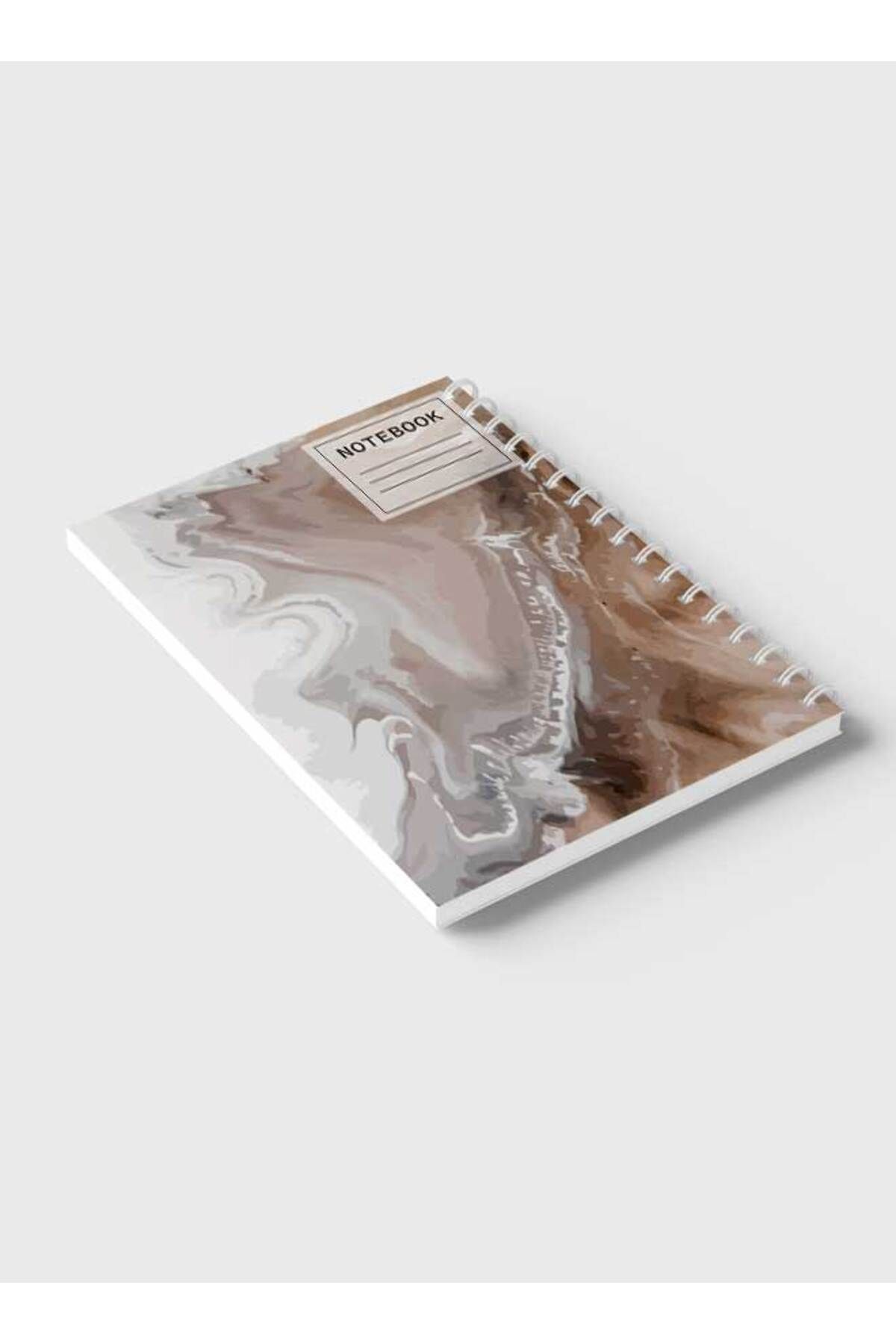 LOWHA-Spiral Notebook with Front and Back Hard Covers Featuring Watercolor Earth Style Paint Design 6