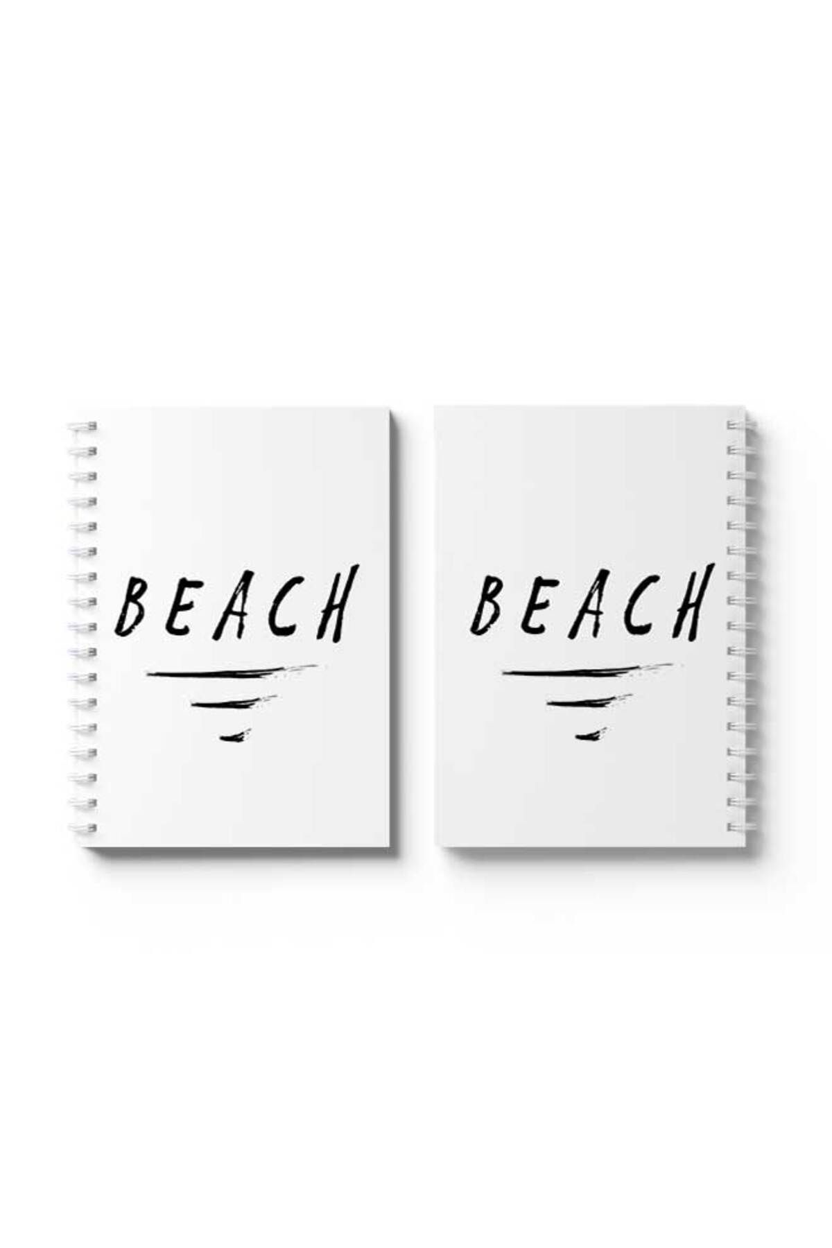 LOWHA-Spiral Notebook with Front and Back Hard Covers Featuring Beach Design 4